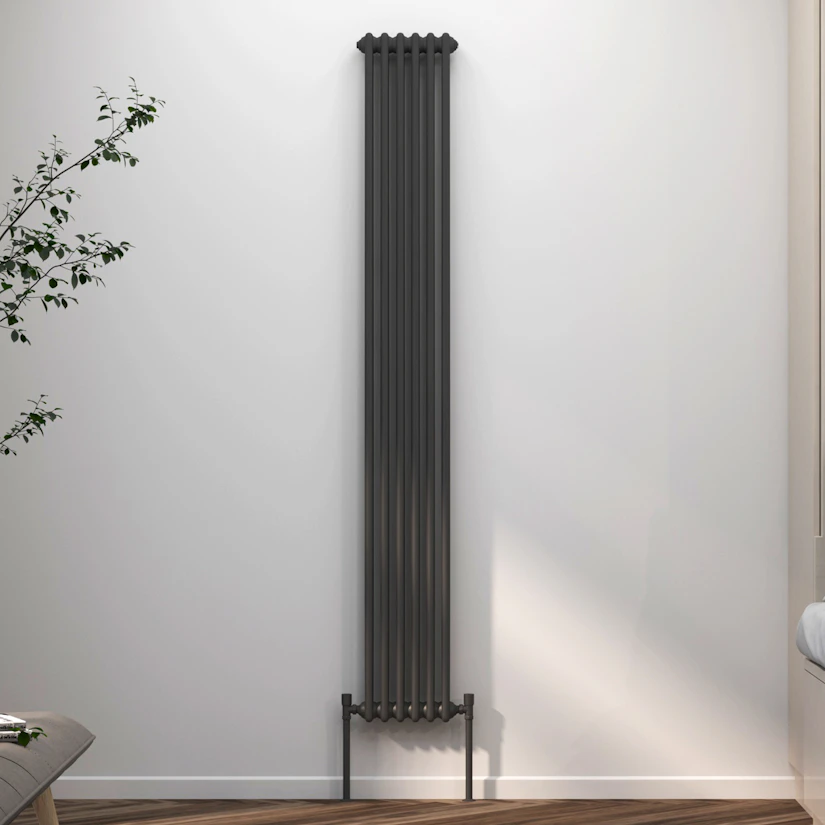 Solid Radiator Fluxx Anthracite Vertical Double Column Radiator - 1800 x 290mm | Royal ...
