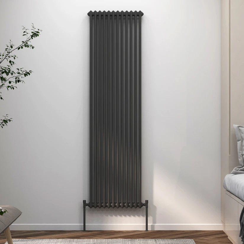 Solid Radiator Fluxx Anthracite Vertical Double Column Radiator - 1800 x 560mm | Royal ...