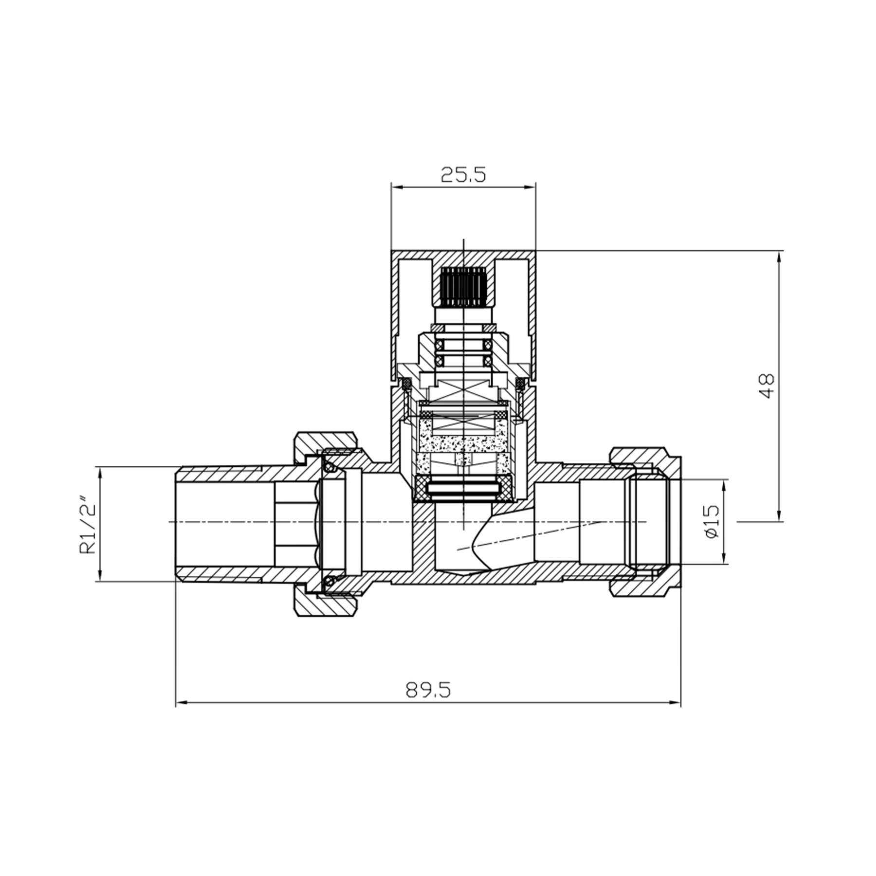 Royal Bathrooms Chrome Square Straight Radiator Valve Pack