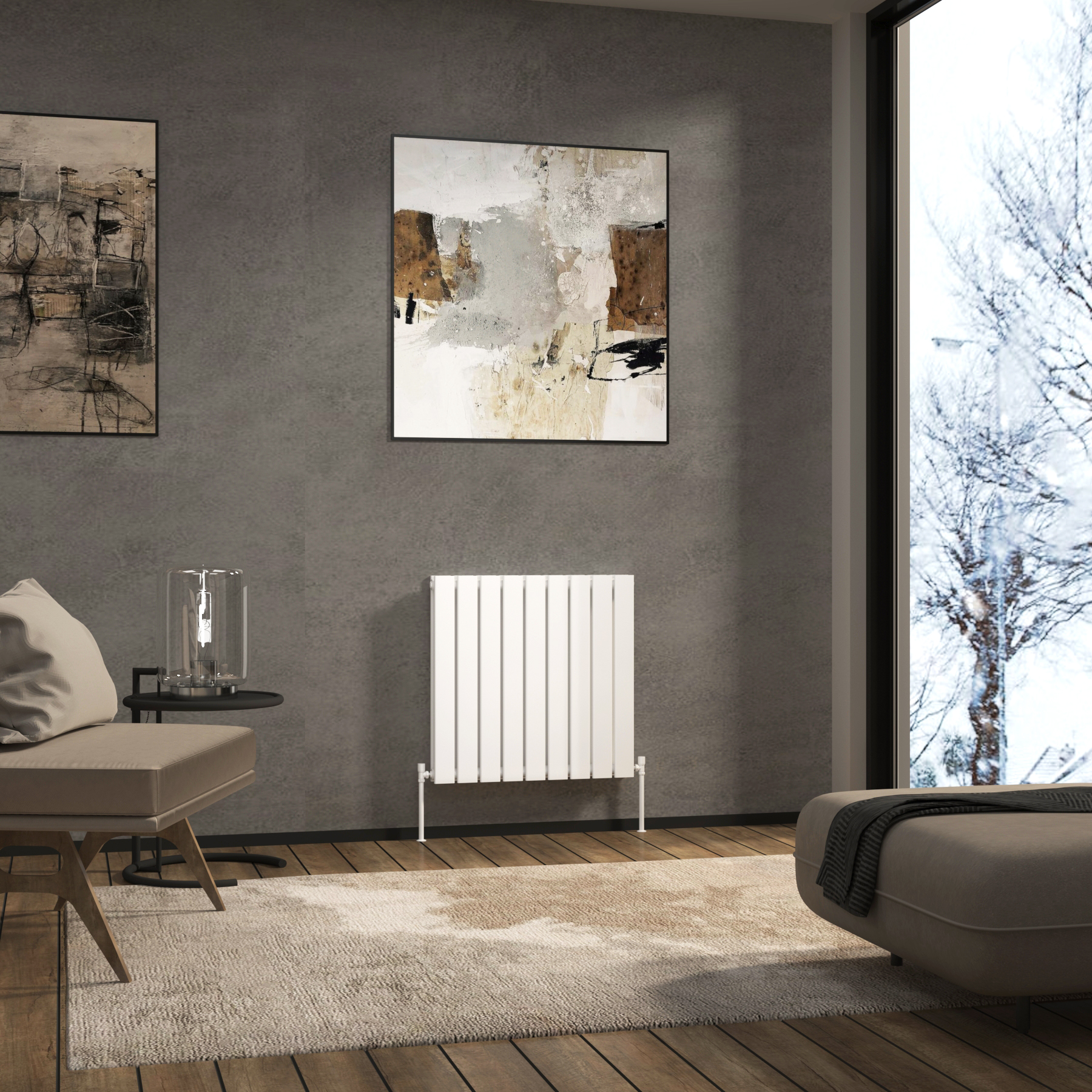 Aurexa Horizontal Designer Radiator – Multiple Sizes, Colours & Flat Panel Options