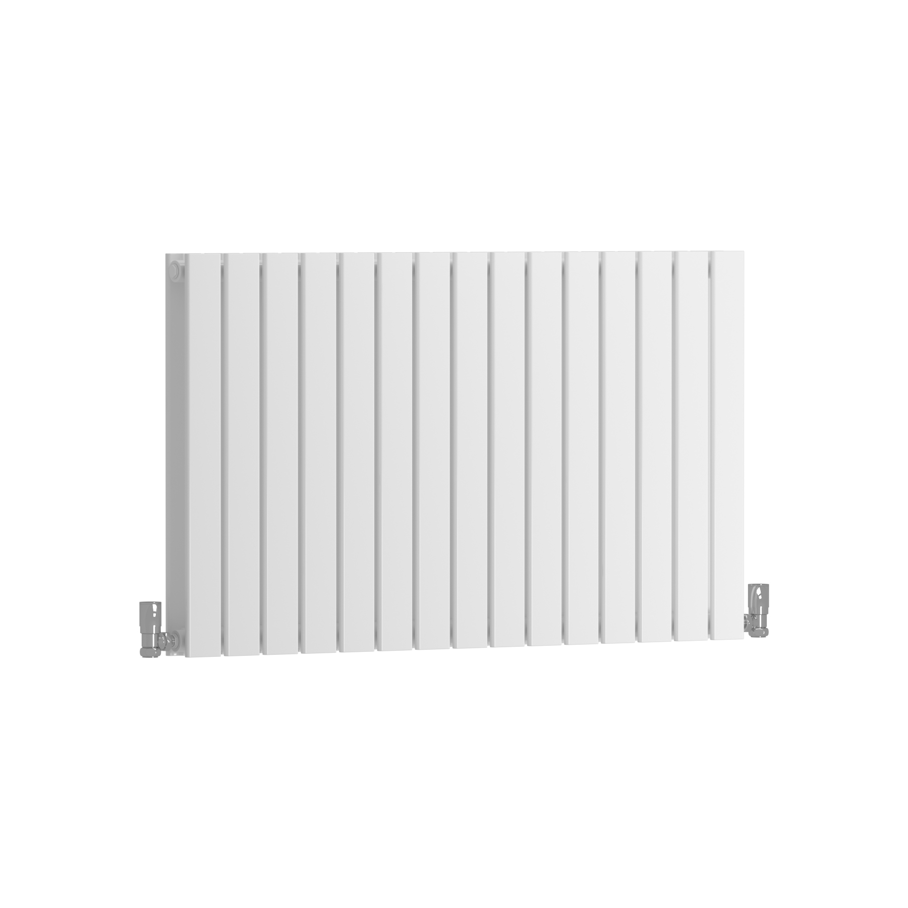 Aurexa White Horizontal Designer Radiator - Double Flat Panel