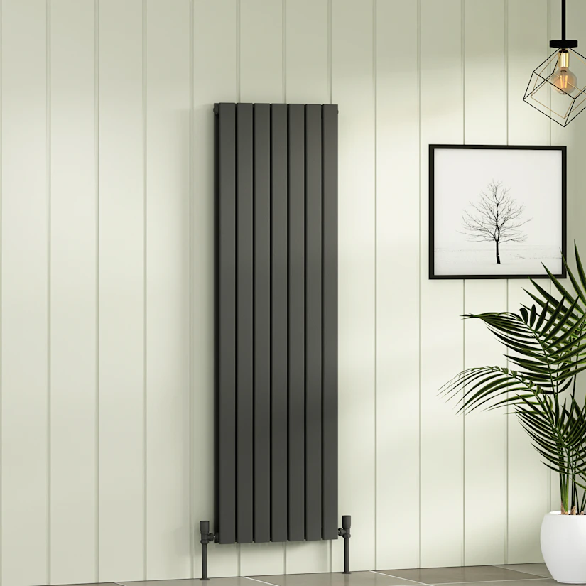 Fluxx Vertical Designer Radiators - Anthracite Flat Double Panel ...