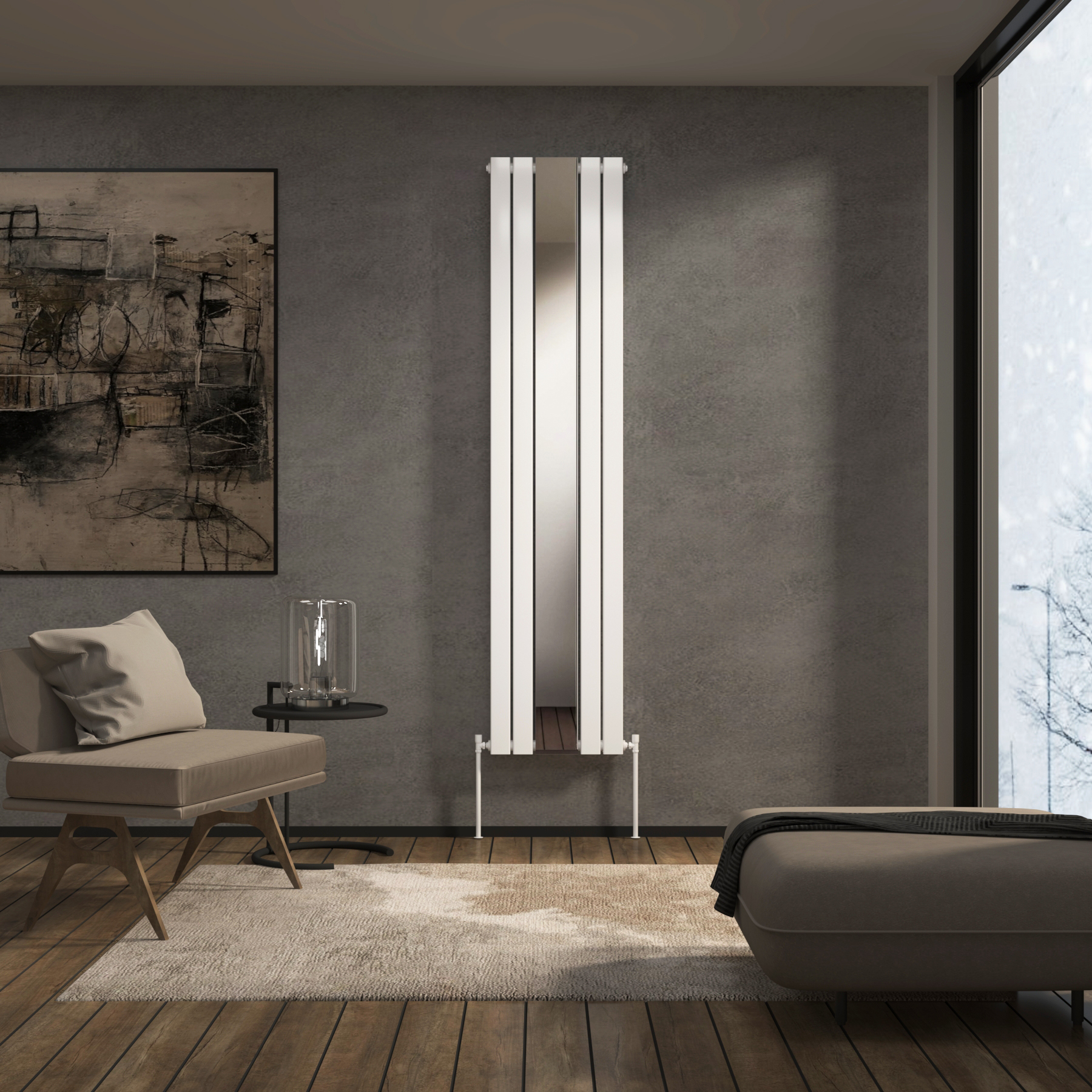 Aurexa Vertical Mirror Designer Radiator - Multiple Sizes, Colours & Panel Options