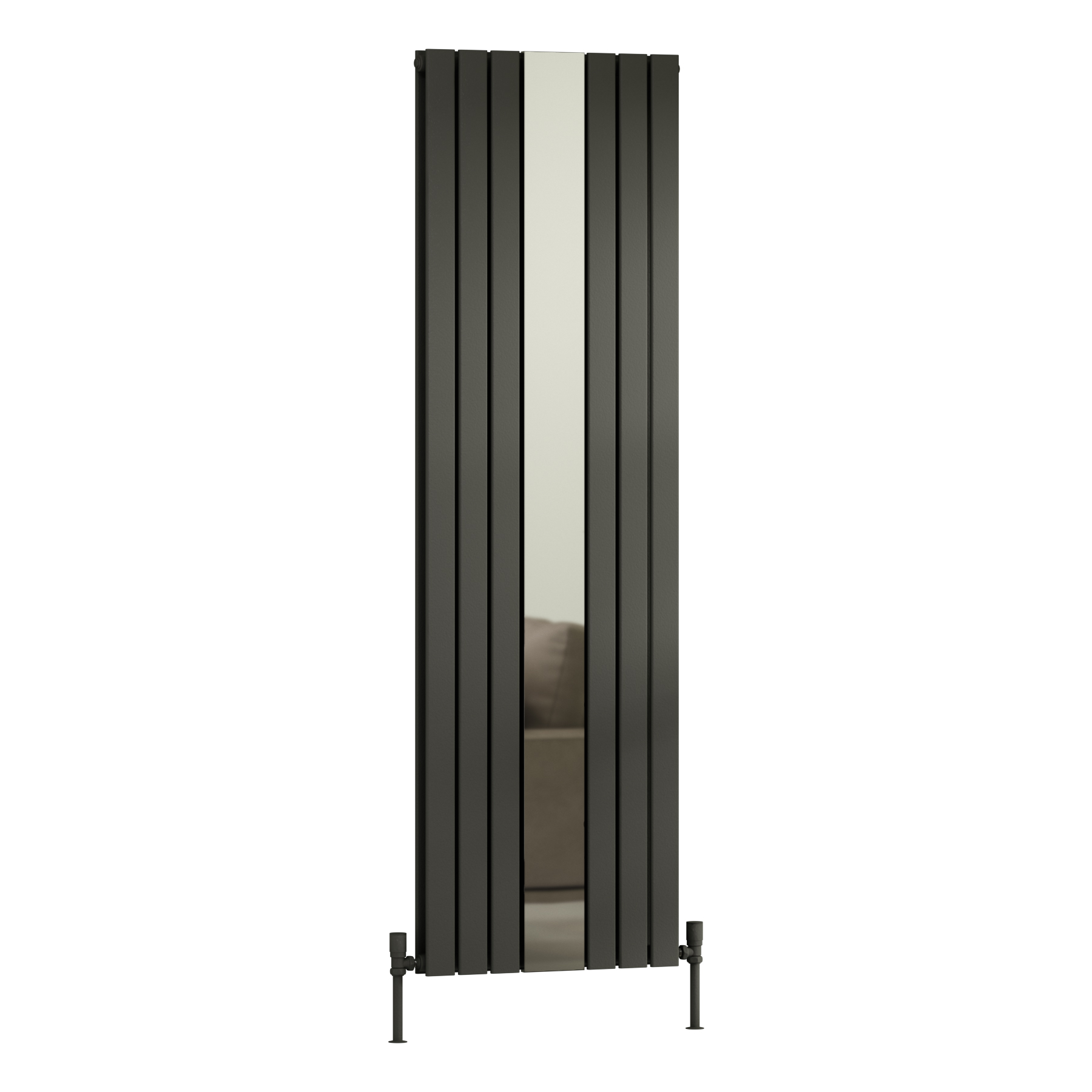 Aurexa Anthracite Vertical Mirror Designer Radiator - Double Flat Panel