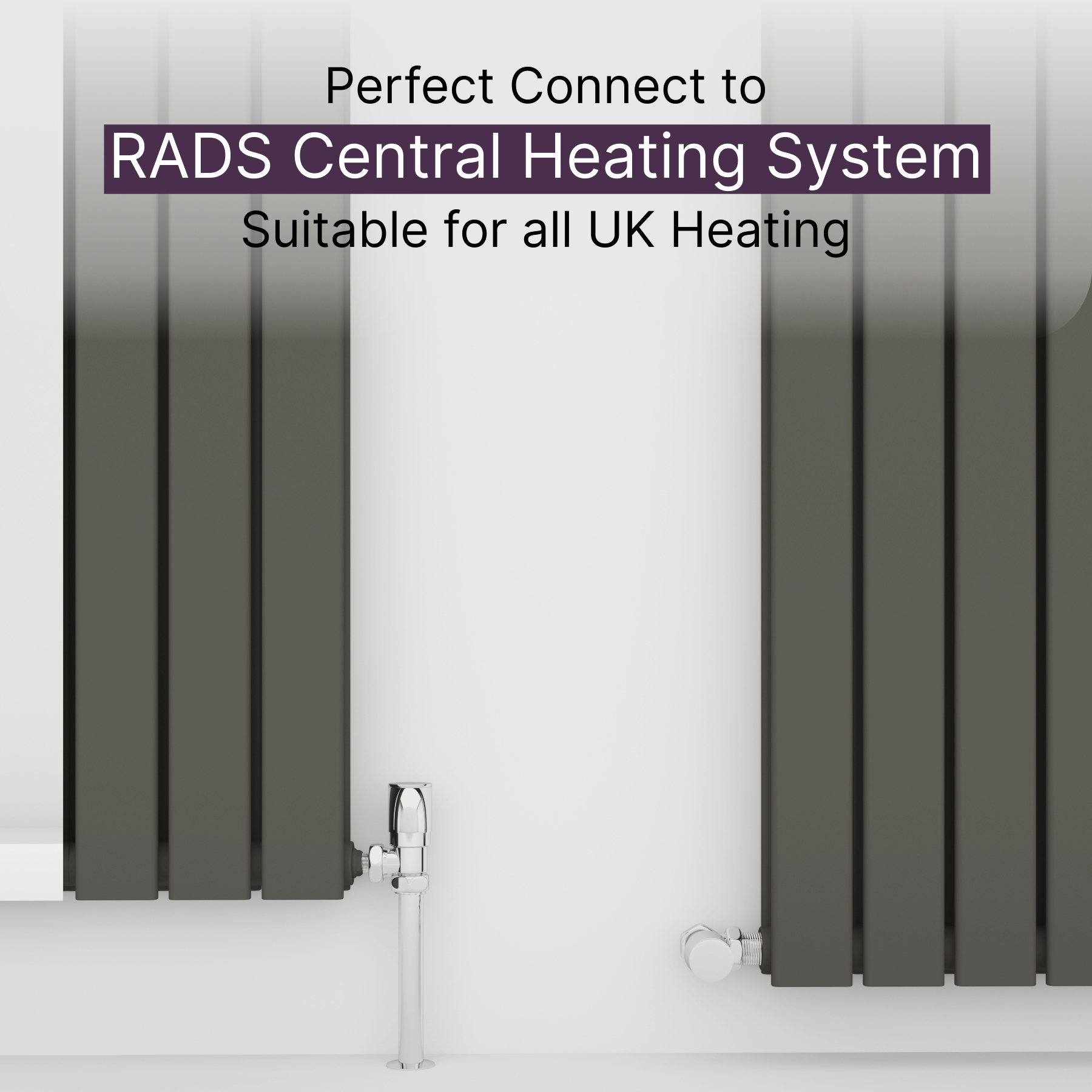 Aurexa Anthracite Vertical Designer Radiator - Single Flat Panel