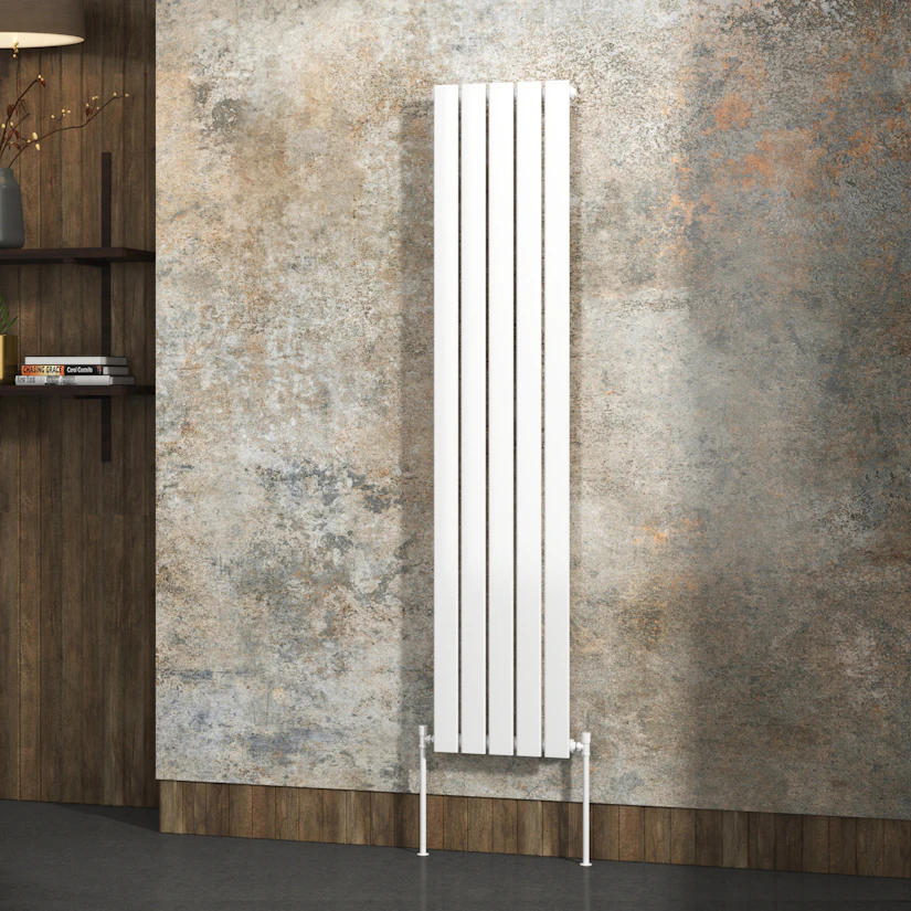 Solid Radiator Aurexa White Vertical Designer Radiator 1600 x 340mm - Single Flat ...