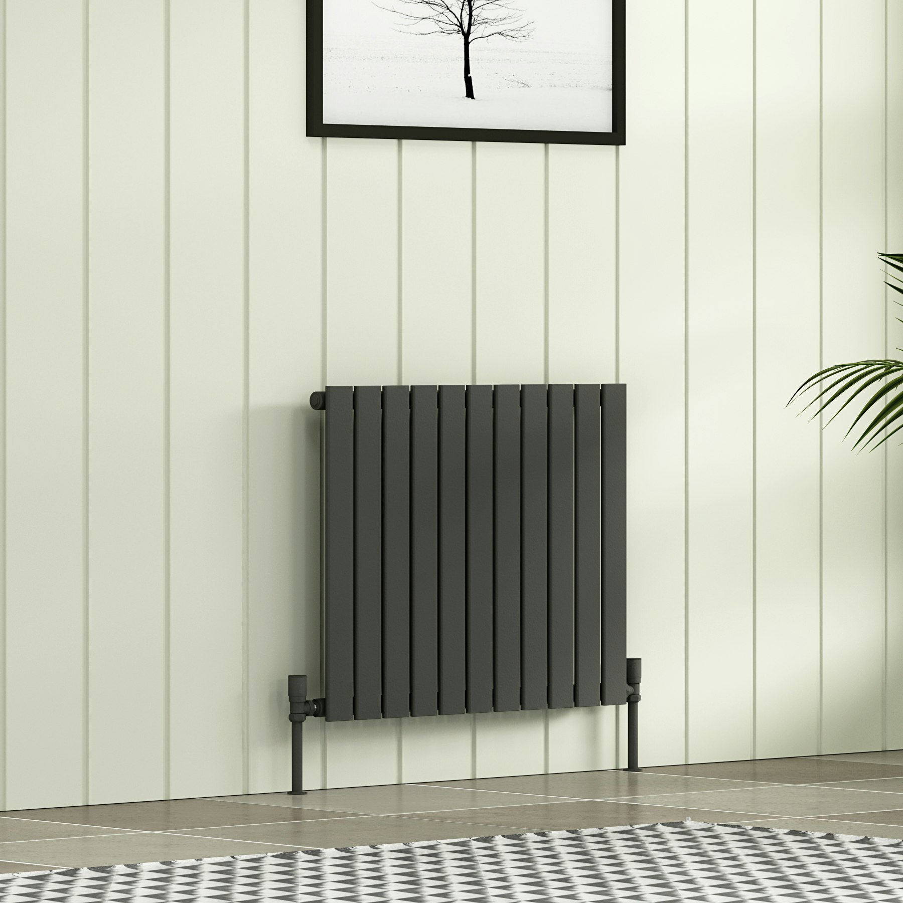 Aurexa Anthracite Horizontal Designer Radiator Anthracite Â