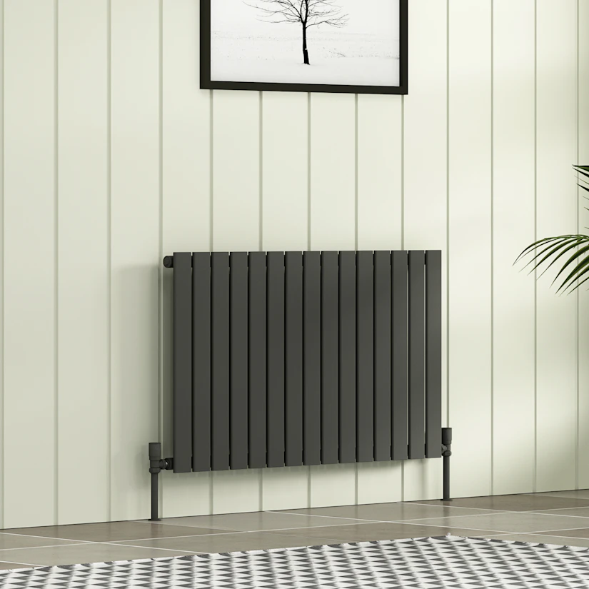 Solid Radiator Aurexa Anthracite Horizontal Designer Radiator 600 x 1020mm - Single ...