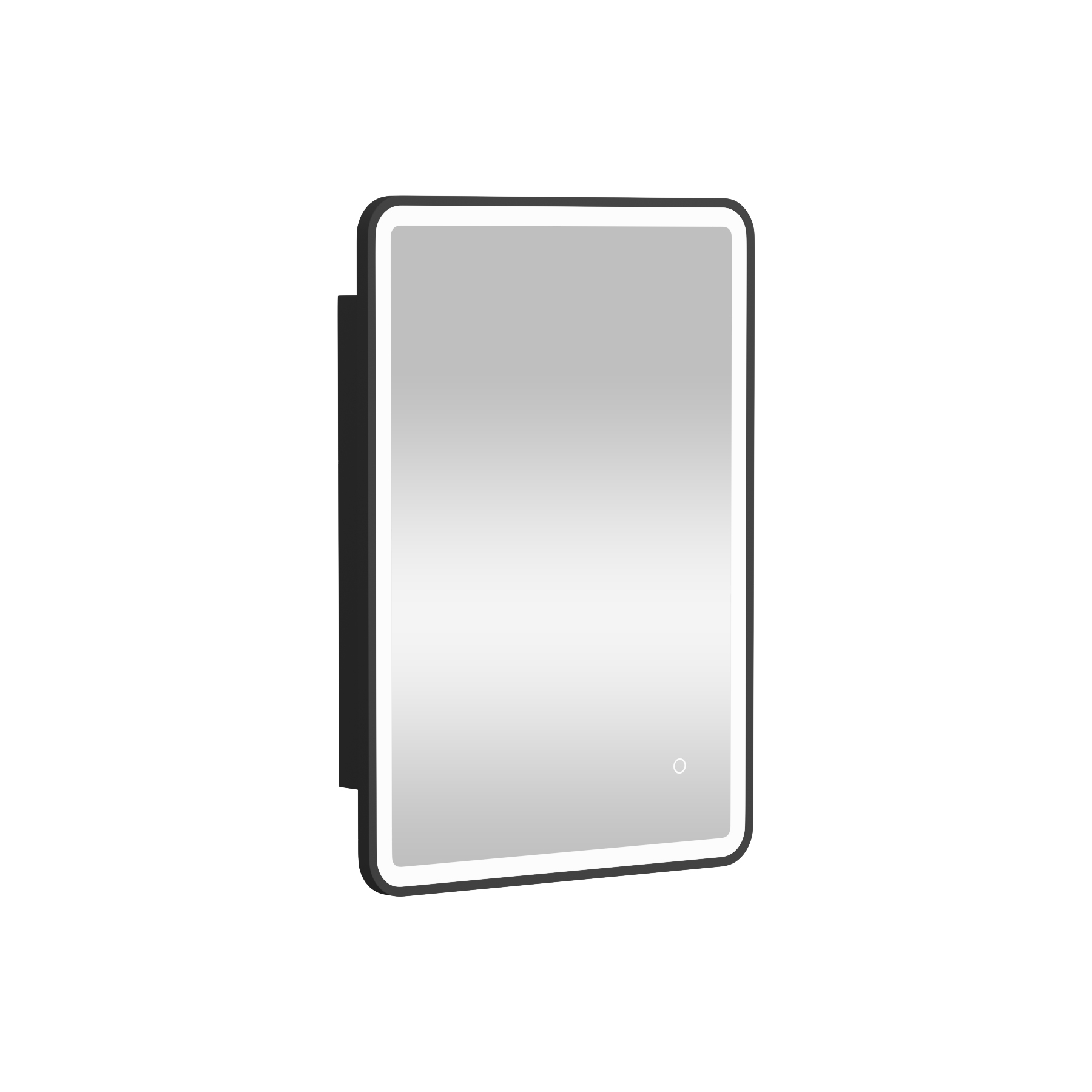 Avenza Matt Black Frontlit LED Cabinet Illuminated Mirror with Demister Pad & Touch Sensor