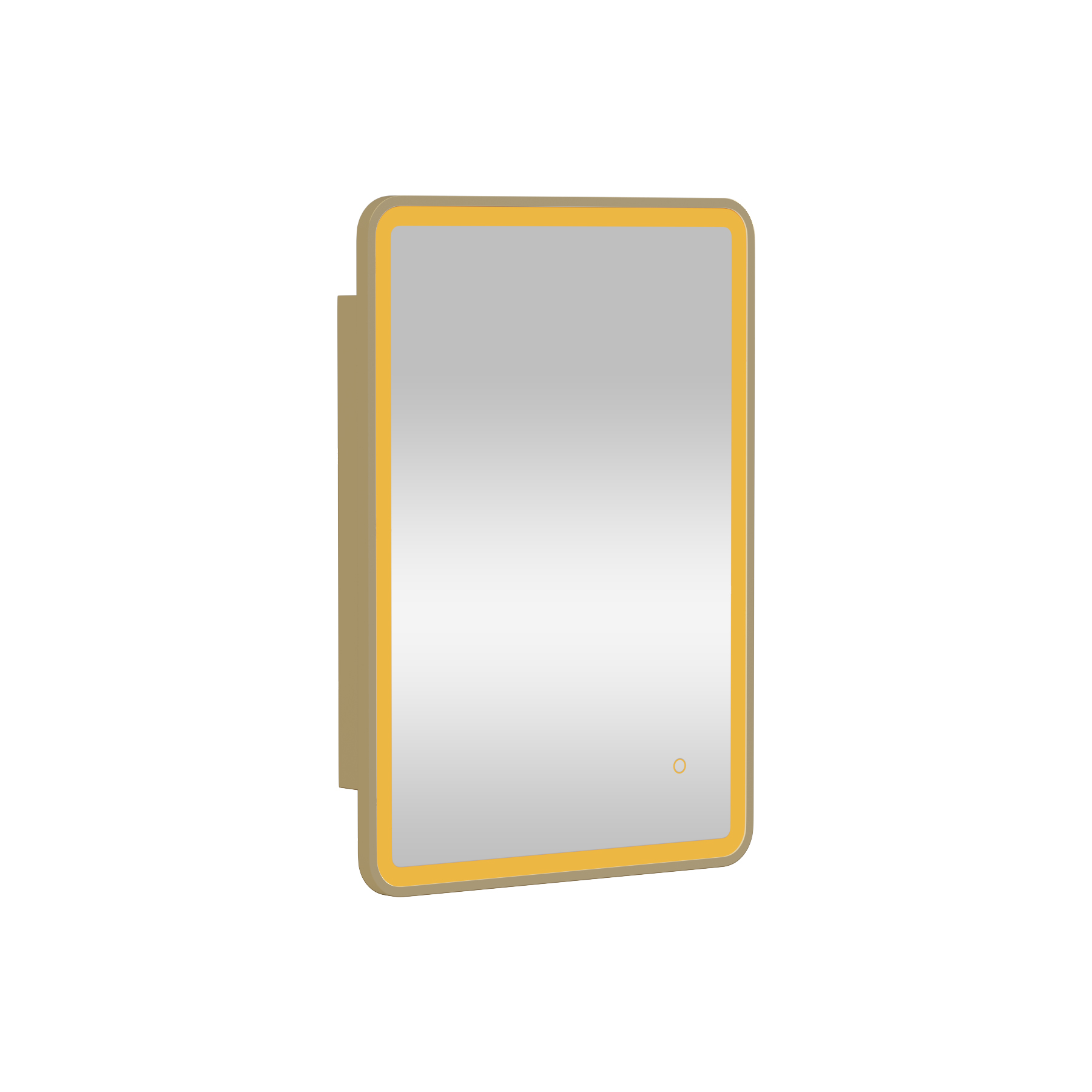 Avenza Brushed Brass Frontlit LED Cabinet Illuminated Framed Mirror with Demister Pad & Touch Sensor