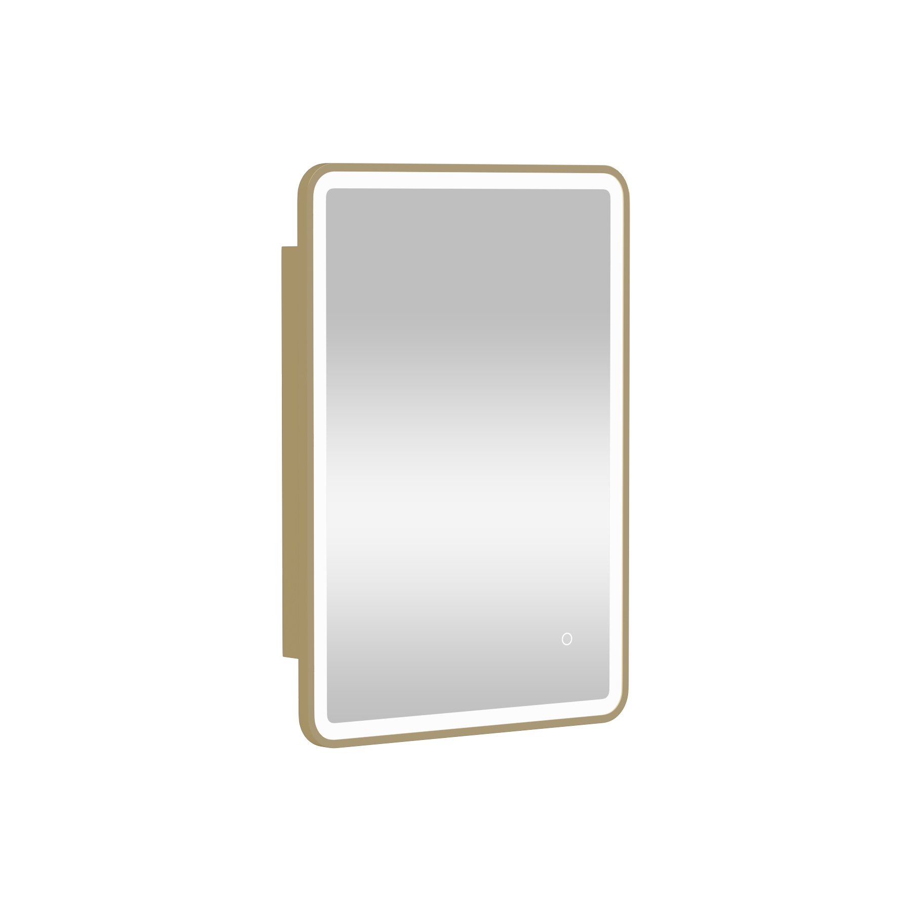Avenza Brushed Brass Frontlit LED Cabinet Illuminated Framed Mirror with Demister Pad & Touch Sensor