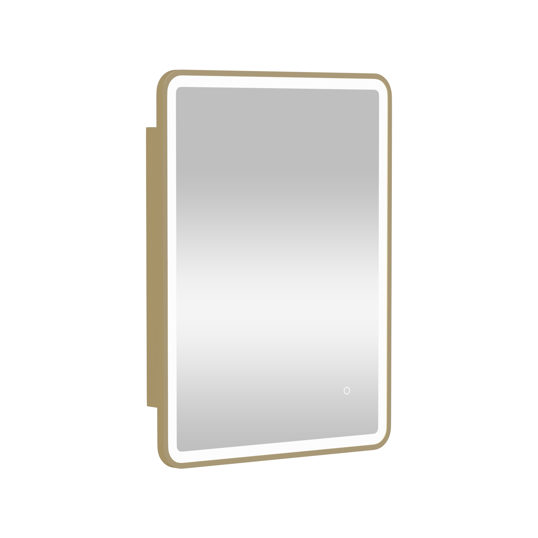 Avenza Brushed Brass Frontlit LED Cabinet Illuminated Framed Mirror with Demister Pad & Touch Sensor