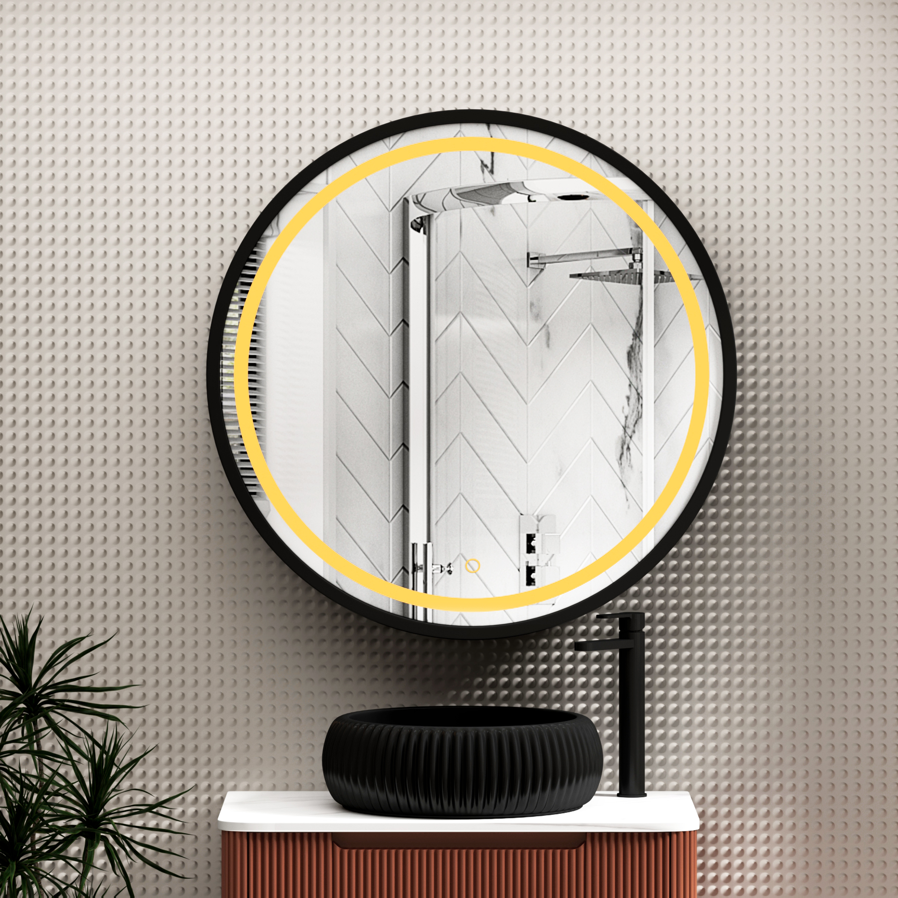 Avenza Frontlit LED Cabinet Illuminated Framed Mirror with Demister Pad & Touch Sensor - Multiple Colours & Sizes