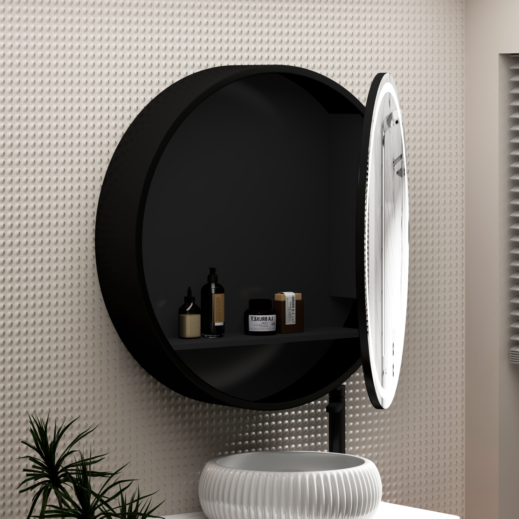Avenza Frontlit LED Cabinet Illuminated Framed Mirror with Demister Pad & Touch Sensor - Multiple Colours & Sizes
