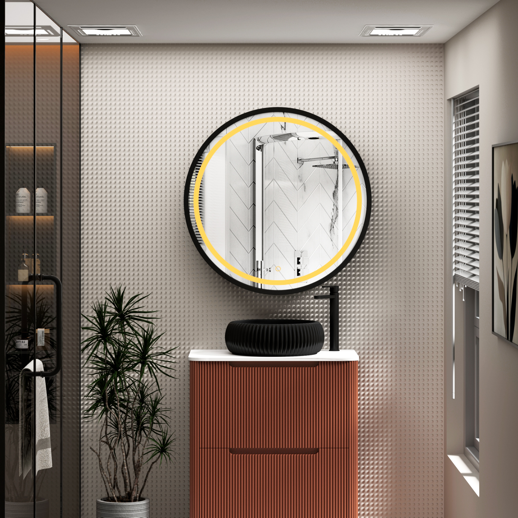 Avenza Frontlit LED Cabinet Illuminated Framed Mirror with Demister Pad & Touch Sensor - Multiple Colours & Sizes