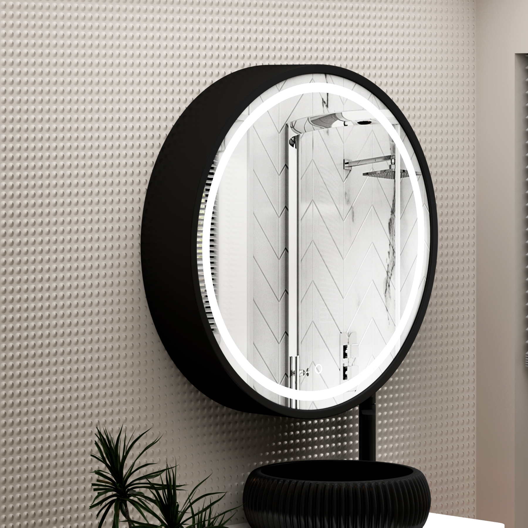 Avenza Frontlit LED Cabinet Illuminated Framed Mirror with Demister Pad & Touch Sensor - Multiple Colours & Sizes