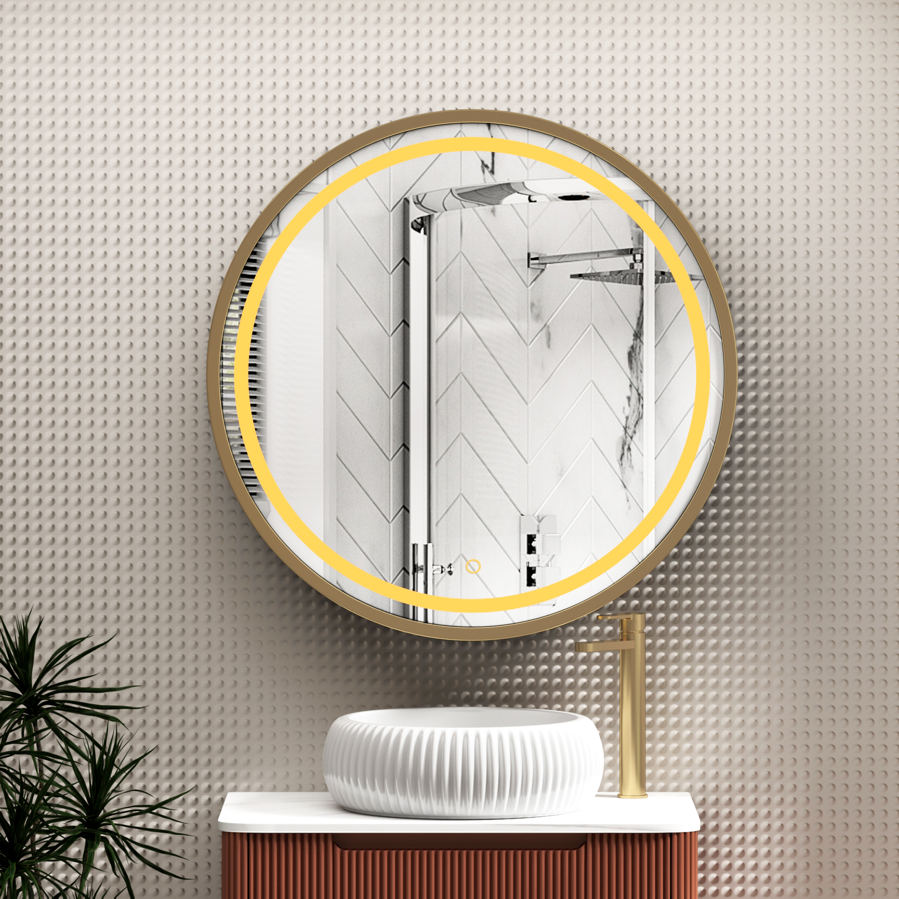 Avenza Frontlit LED Cabinet Illuminated Framed Mirror with Demister Pad & Touch Sensor - Multiple Colours & Sizes
