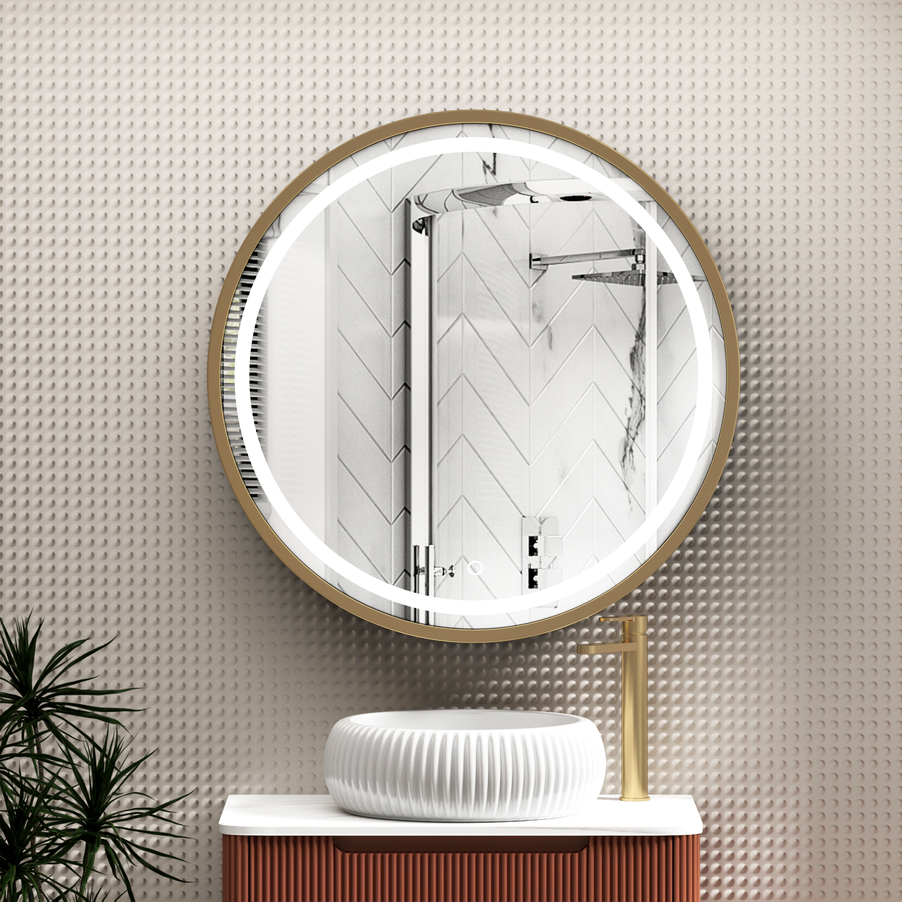 Avenza Frontlit LED Cabinet Illuminated Framed Mirror with Demister Pad & Touch Sensor - Multiple Colours & Sizes