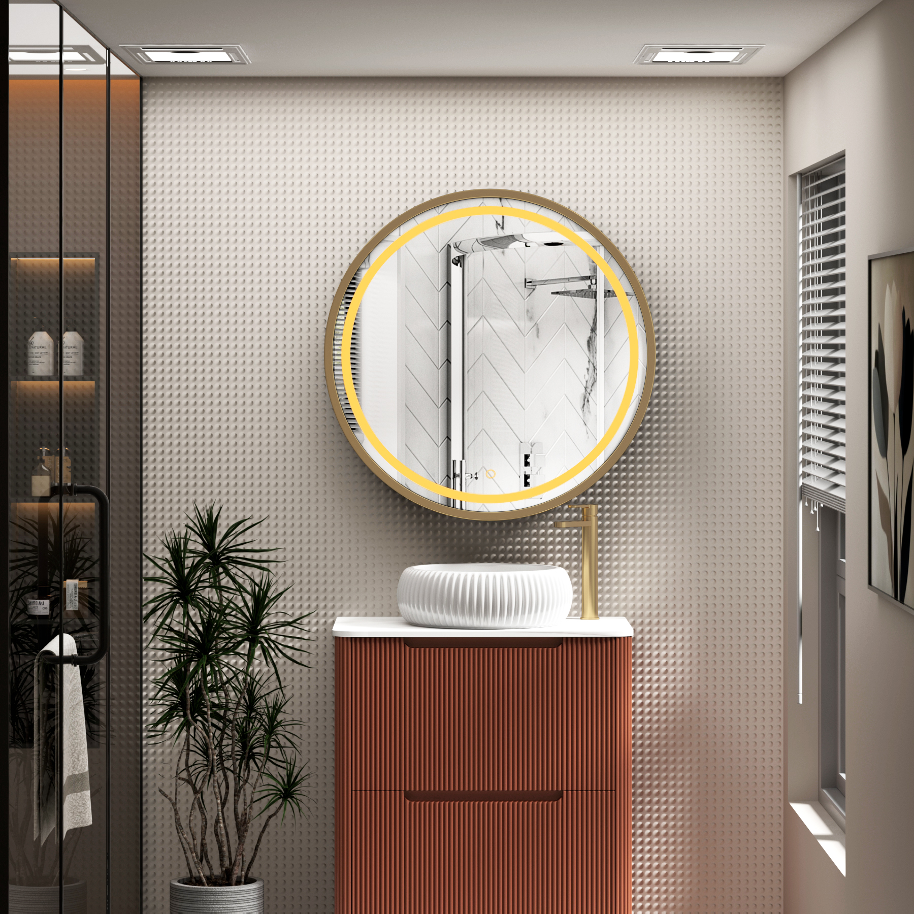 Avenza Frontlit LED Cabinet Illuminated Framed Mirror with Demister Pad & Touch Sensor - Multiple Colours & Sizes