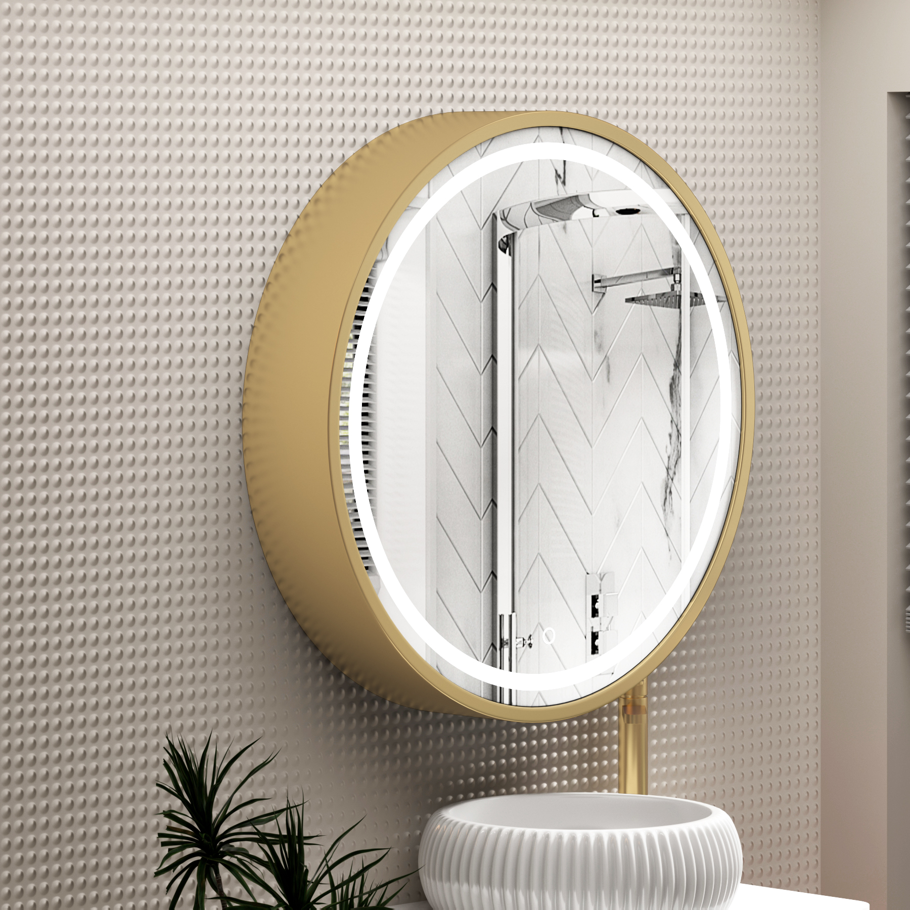 Avenza Frontlit LED Cabinet Illuminated Framed Mirror with Demister Pad & Touch Sensor - Multiple Colours & Sizes