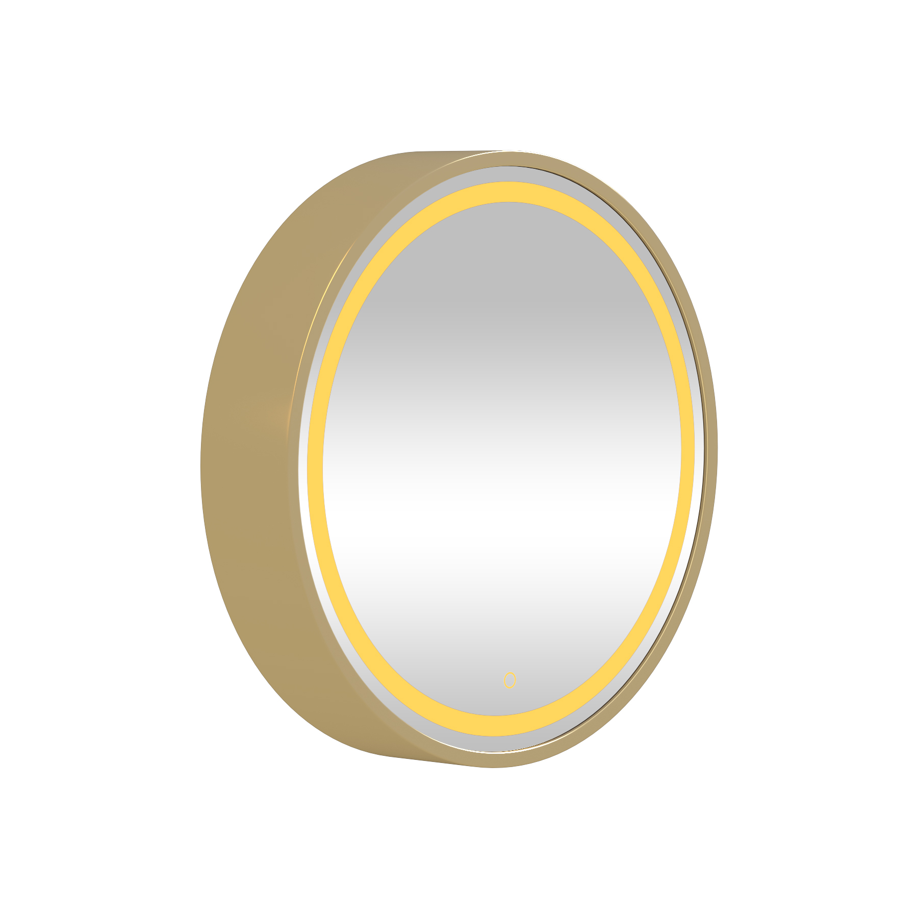Avenza 800 x 800mm Brushed Brass Frontlit LED Cabinet Illuminated Framed Mirror with Demister Pad & Touch Sensor