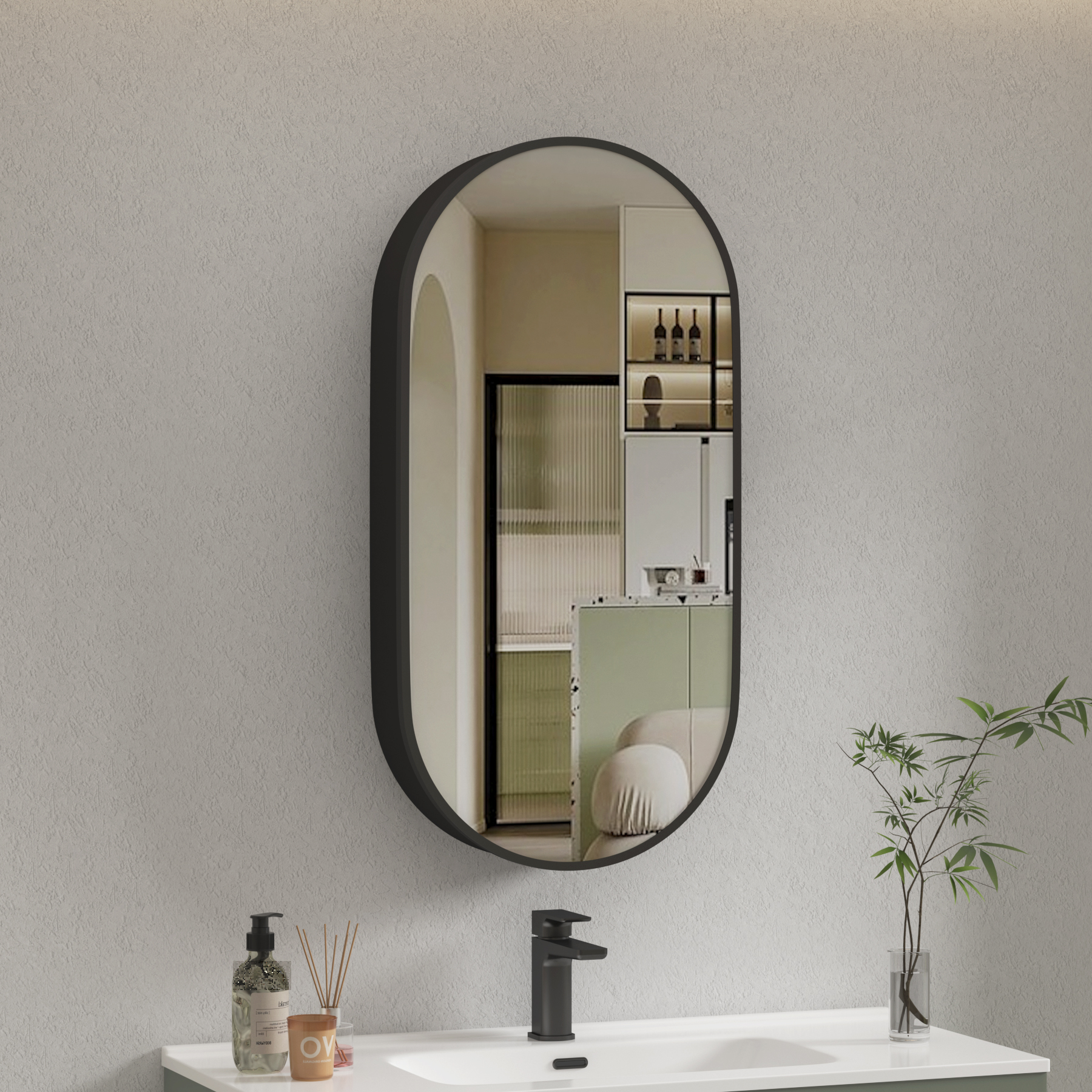 Avenza 500 x 1000mm Cabinet Bathroom Mirror Sleek Modern Capsule Design - Multiple Colours