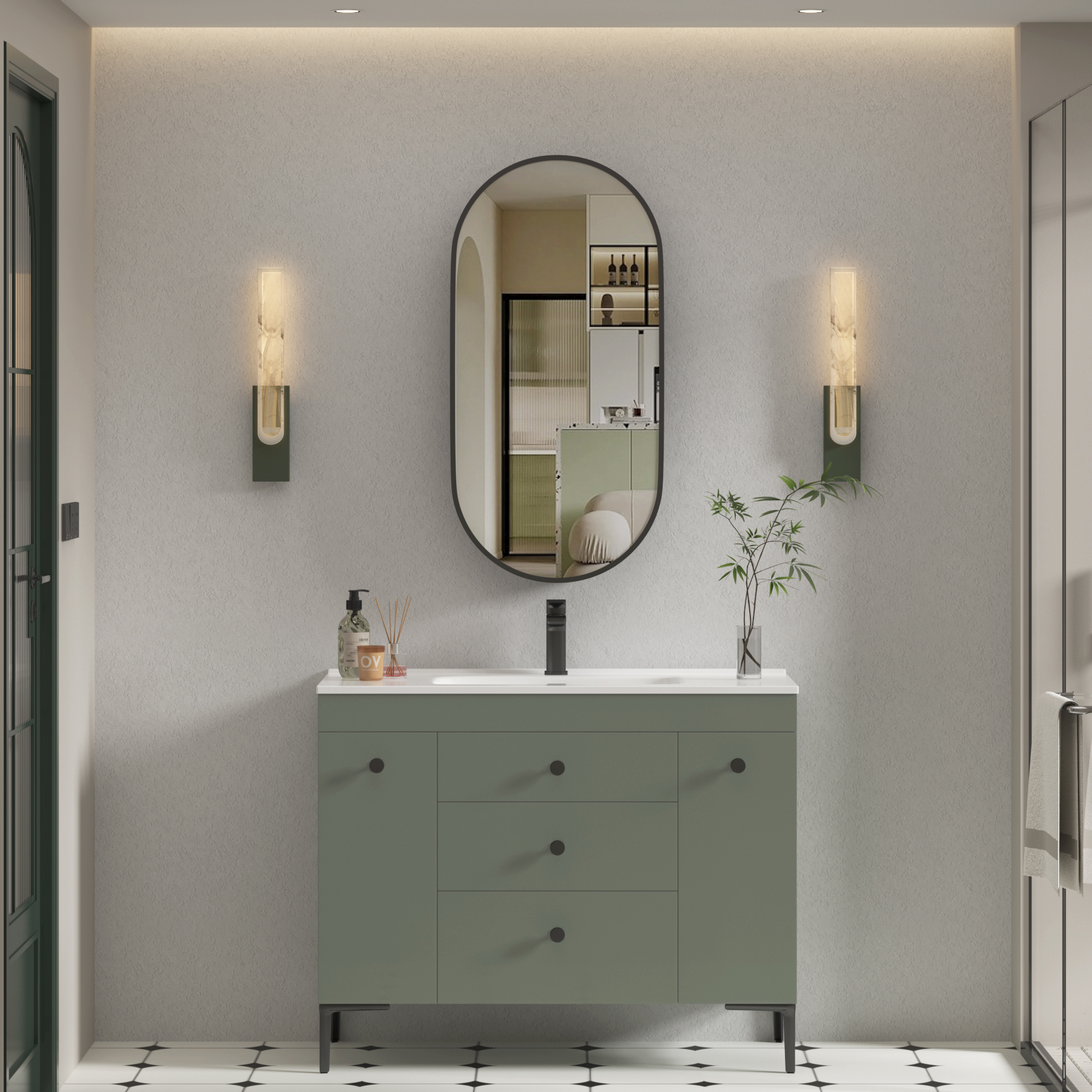 Avenza 500 x 1000mm Cabinet Bathroom Mirror Sleek Modern Capsule Design - Multiple Colours