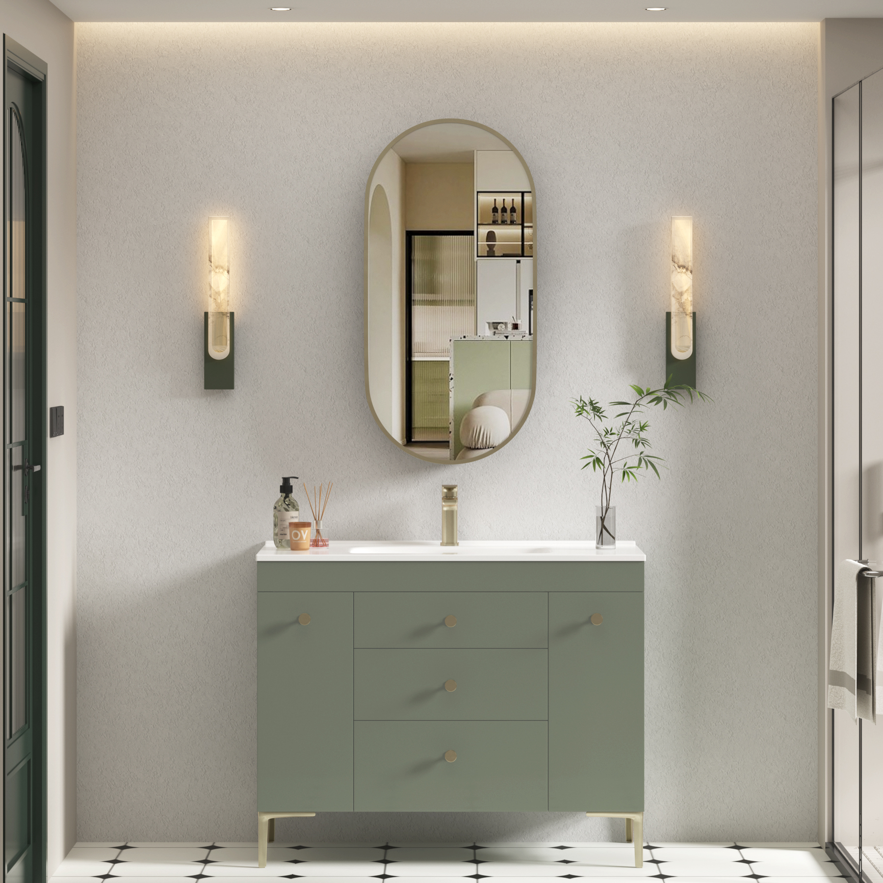 Avenza 500 x 1000mm Cabinet Bathroom Mirror Sleek Modern Capsule Design - Multiple Colours
