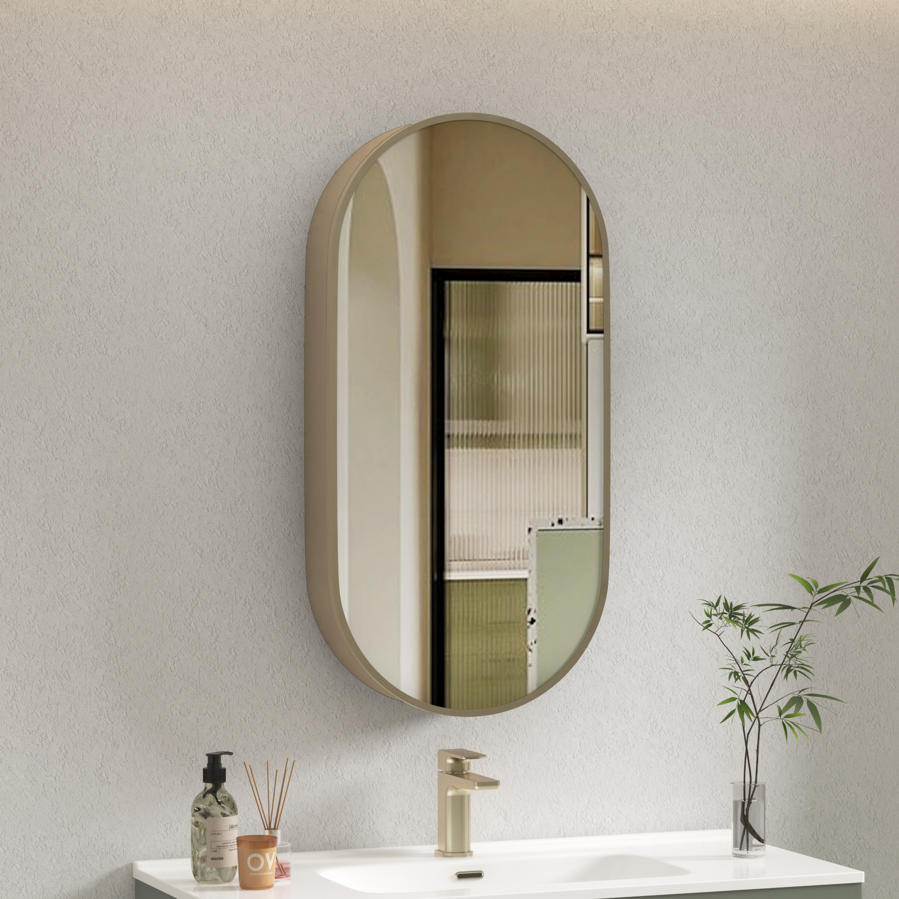 Avenza 500 x 1000mm Cabinet Bathroom Mirror Sleek Modern Capsule Design - Multiple Colours