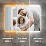 Solara 600 x 800mm Frameless Rectangular Backlit LED Bathroom Mirror - Anti-Fog