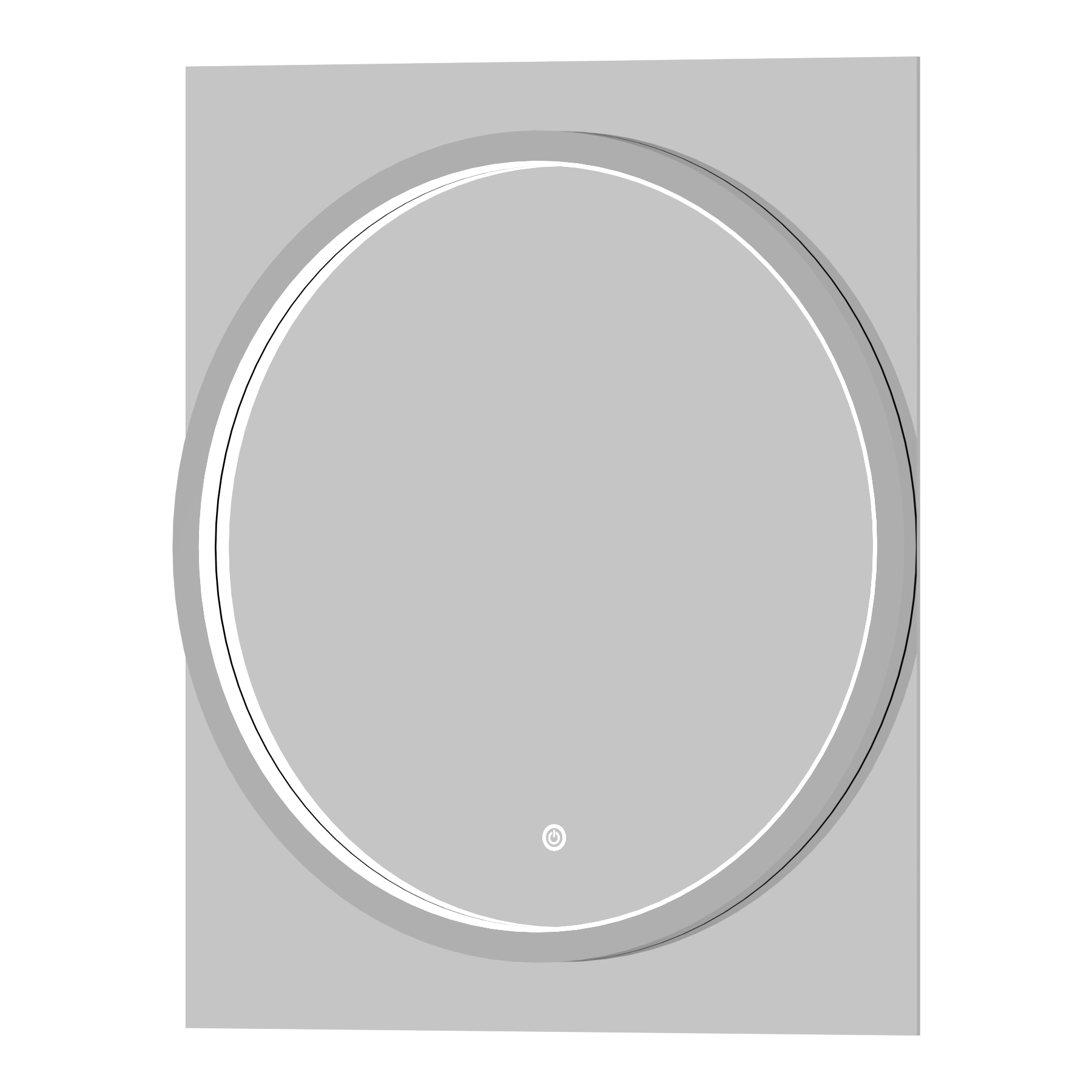 Monaco 600 x 700mm Frontlit LED Illuminated Framed Round Mirror with Demister Pad & Touch Sensor - Multiple Colours