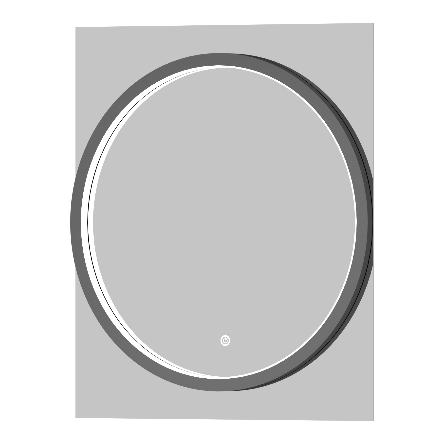 Monaco 600 x 700mm Frontlit LED Illuminated Framed Round Mirror with Demister Pad & Touch Sensor - Multiple Colours