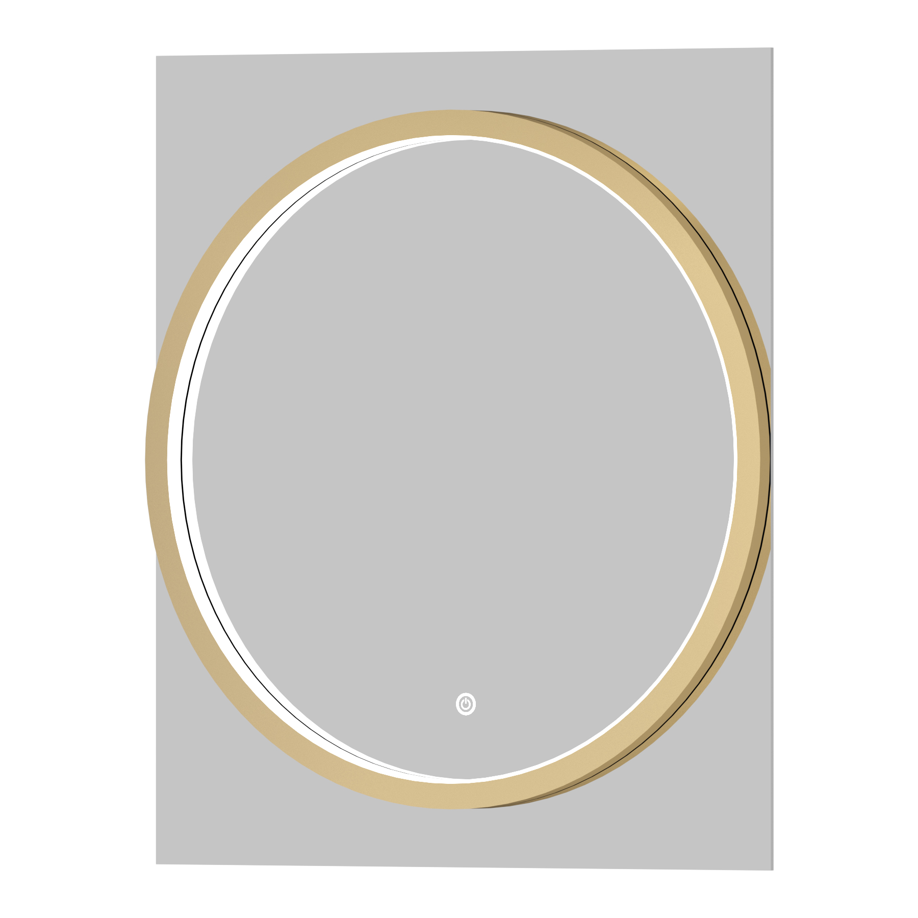 Monaco 600 x 700mm Frontlit LED Illuminated Framed Round Mirror with Demister Pad & Touch Sensor - Multiple Colours