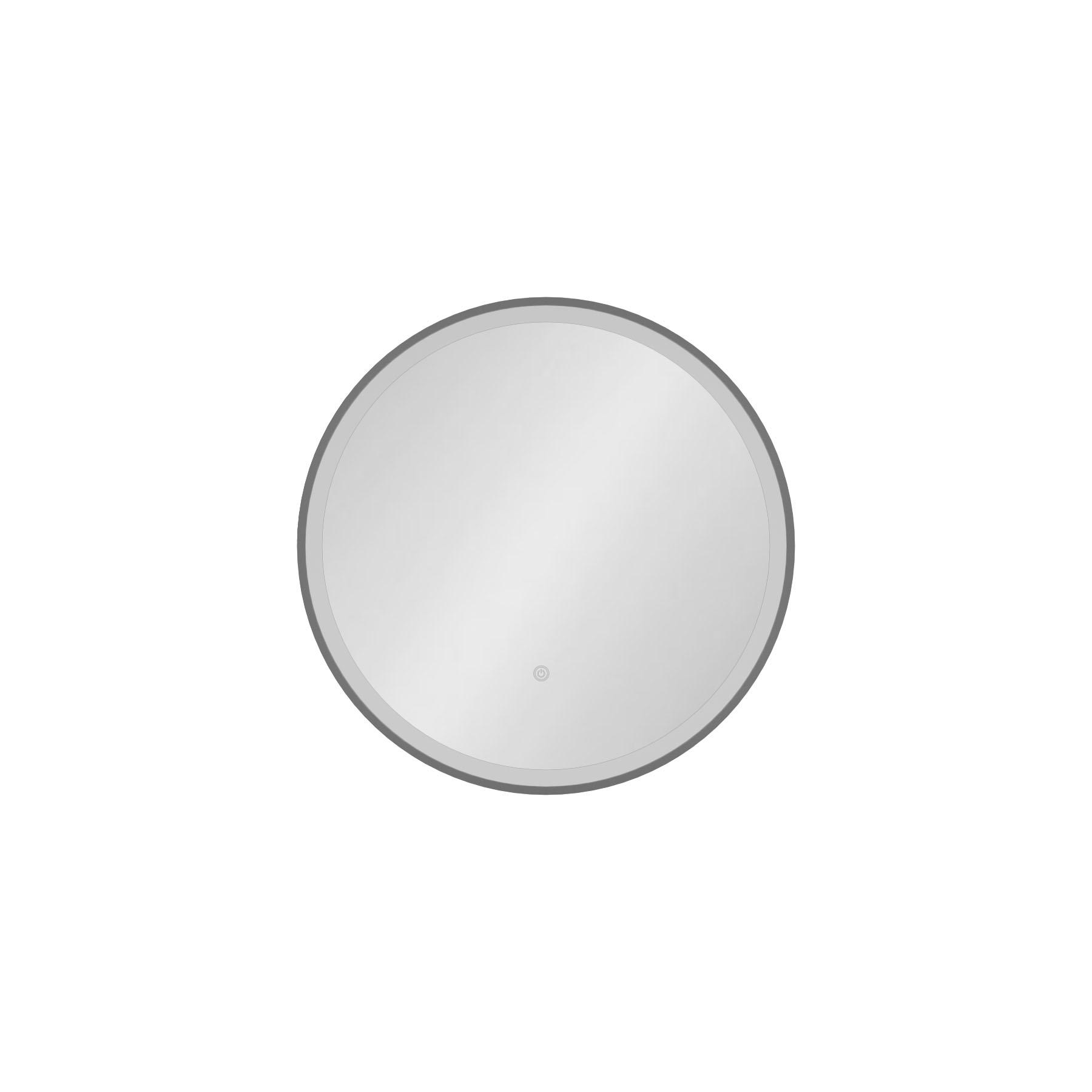 Capri 600 x 600mm Round LED Illuminated Framed Mirror with Touch Sensor - Black