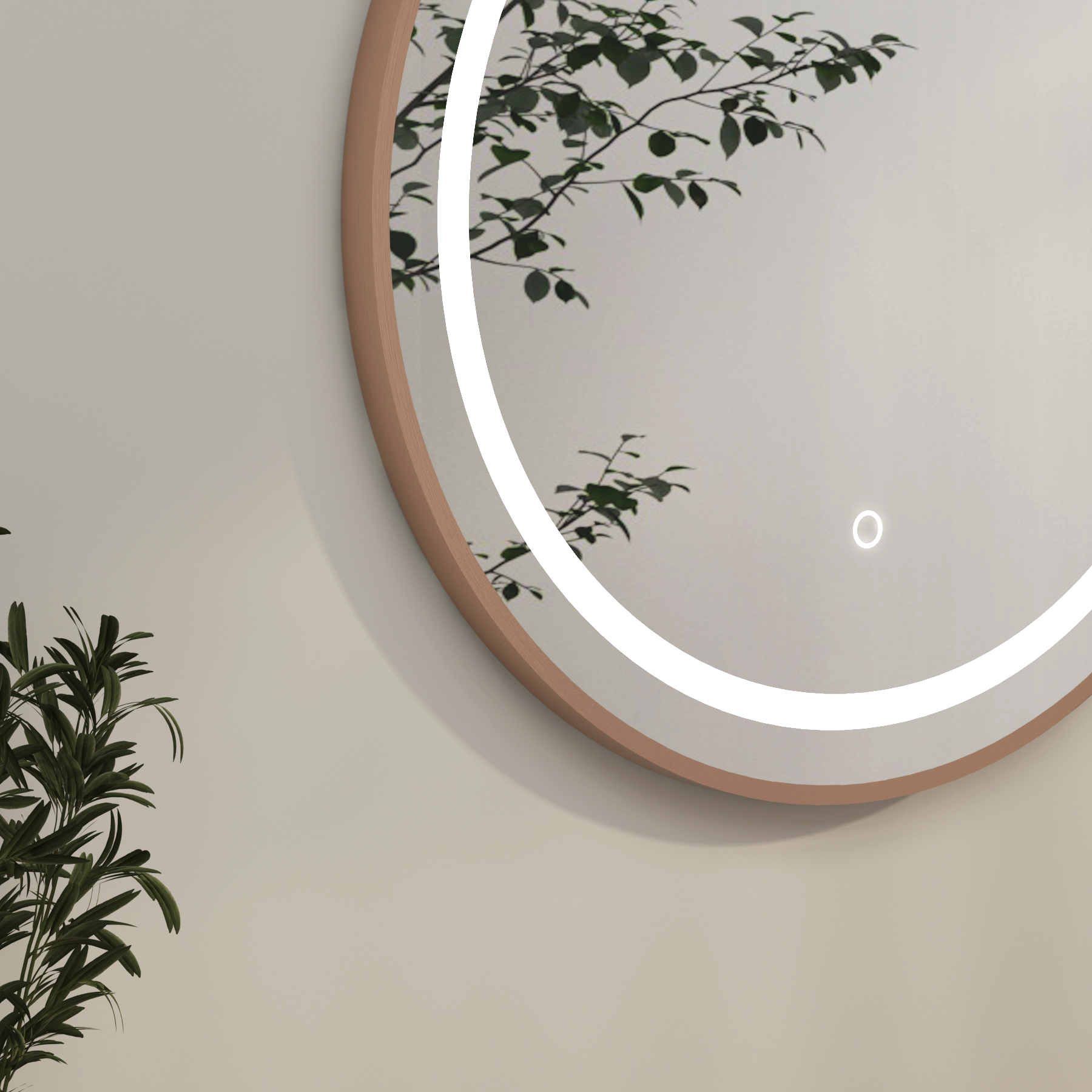 Capri Frontlit LED Illuminated Framed Round Mirror with Demister Pad & Touch Sensor - Multiple Colours & Sizes