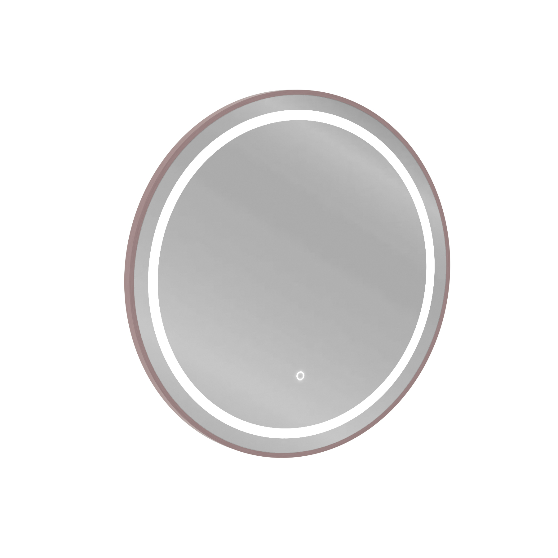 Capri 600 x 600mm Brushed Bronze Frontlit LED Illuminated Framed Round Mirror with Demister Pad & Touch Sensor