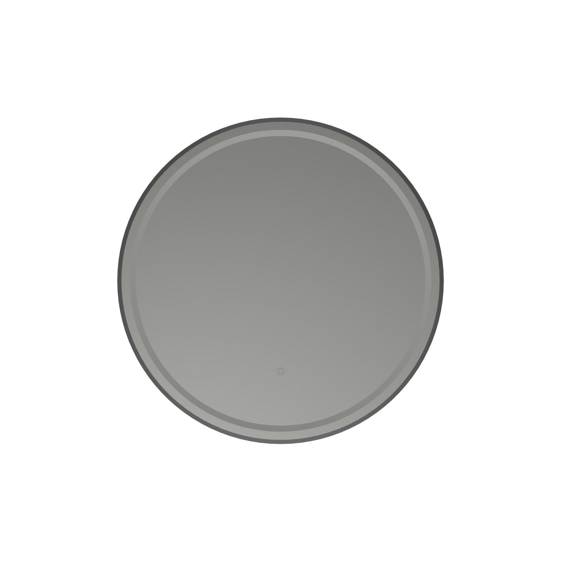 Capri 800 x 800mm Matt Black Frontlit LED Illuminated Framed Round Mirror with Demister Pad & Touch Sensor