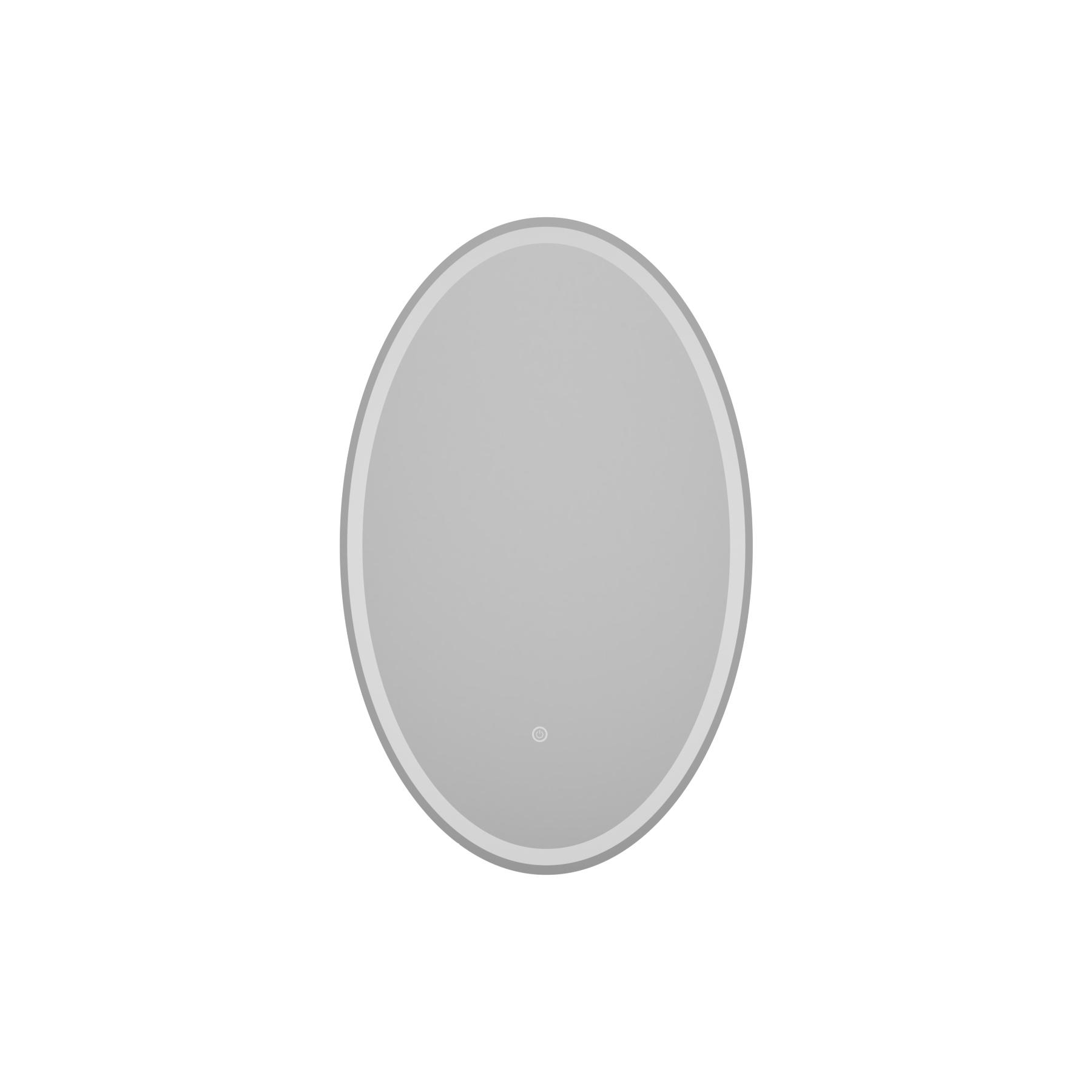 Capri 500 x 800mm Frontlit LED Illuminated Framed Oval Mirror with Demister Pad & Touch Sensor - Multiple Colours