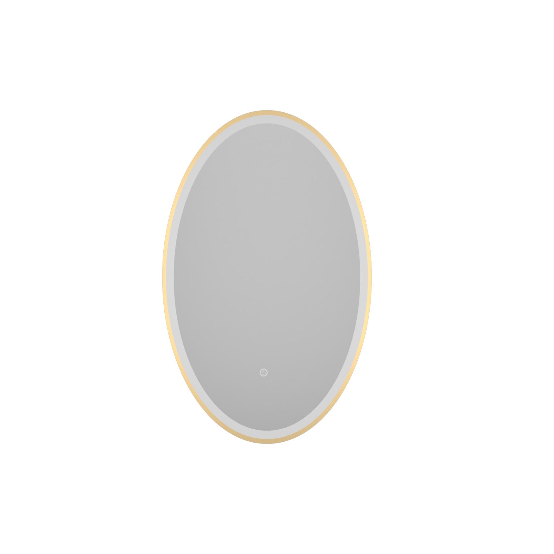 Capri 500 x 800mm Frontlit LED Illuminated Framed Oval Mirror with Demister Pad & Touch Sensor - Multiple Colours