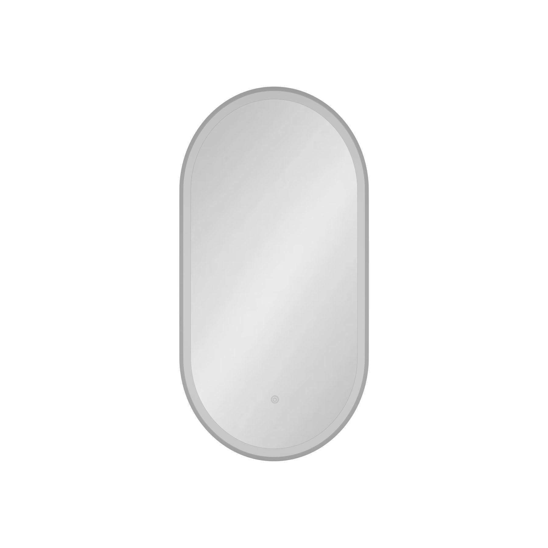 Elite 450 x 900mm Chrome Frontlit LED Illuminated Framed Capsule Mirror with Demister Pad & Touch Sensor