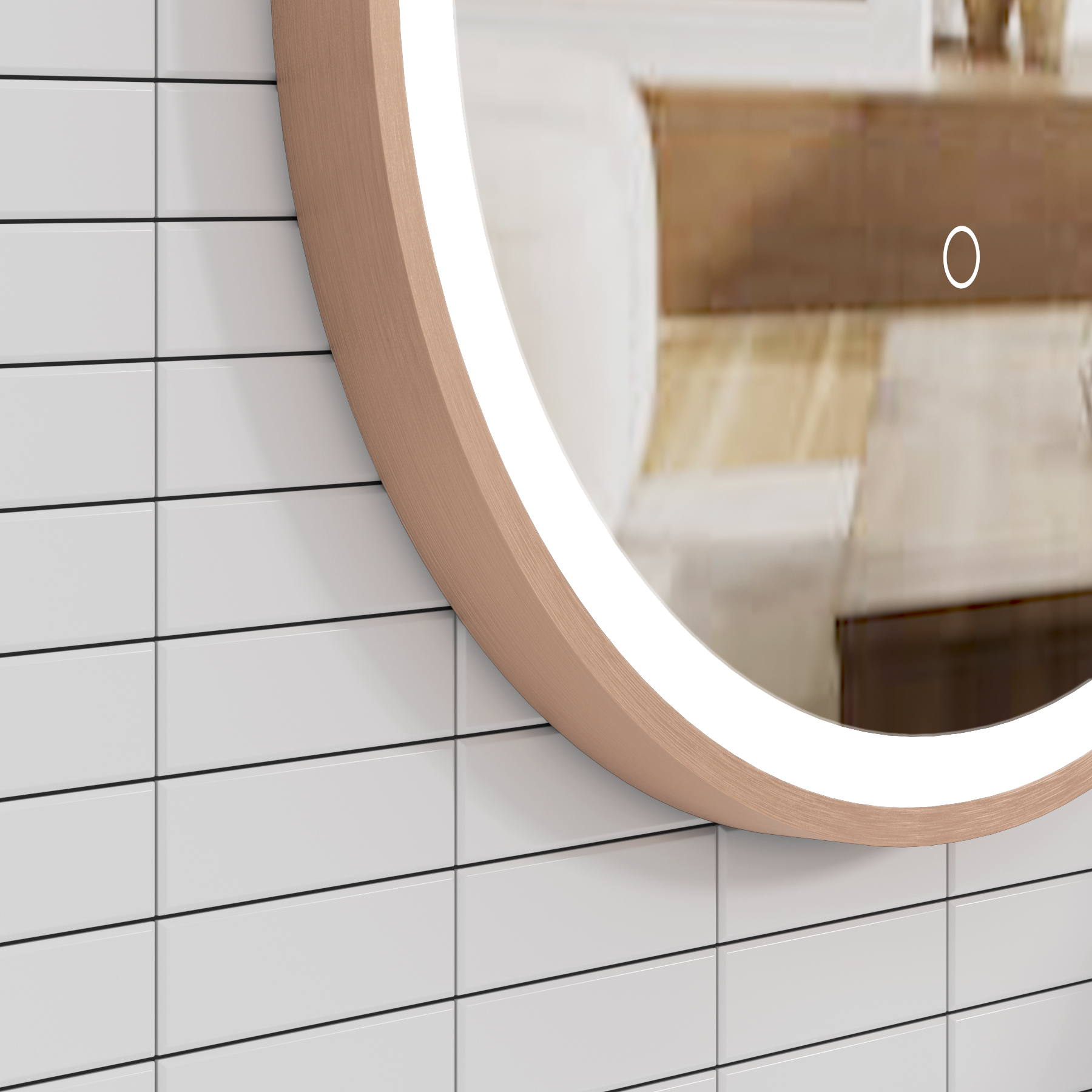 Elite 450 x 900mm Frontlit LED Illuminated Framed Capsule Mirror with Demister Pad & Touch Sensor  - Multiple Colours