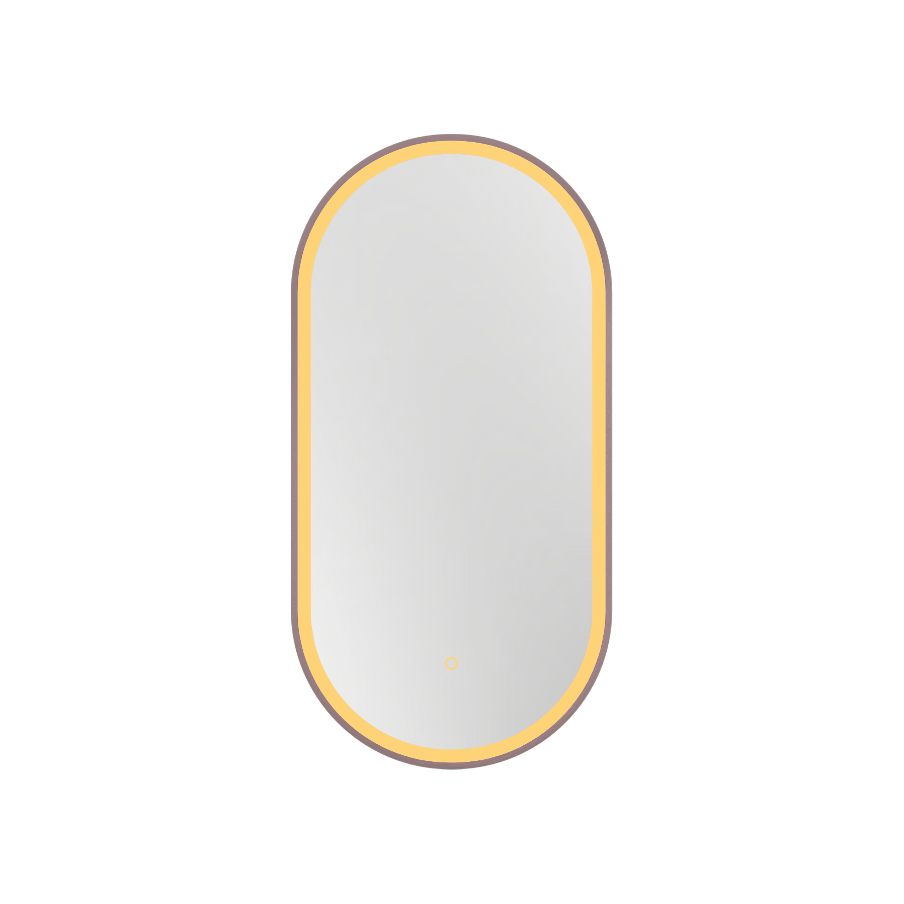Elite 450 x 900mm Brushed Bronze Frontlit LED Illuminated Framed Capsule Mirror with Demister Pad & Touch Sensor