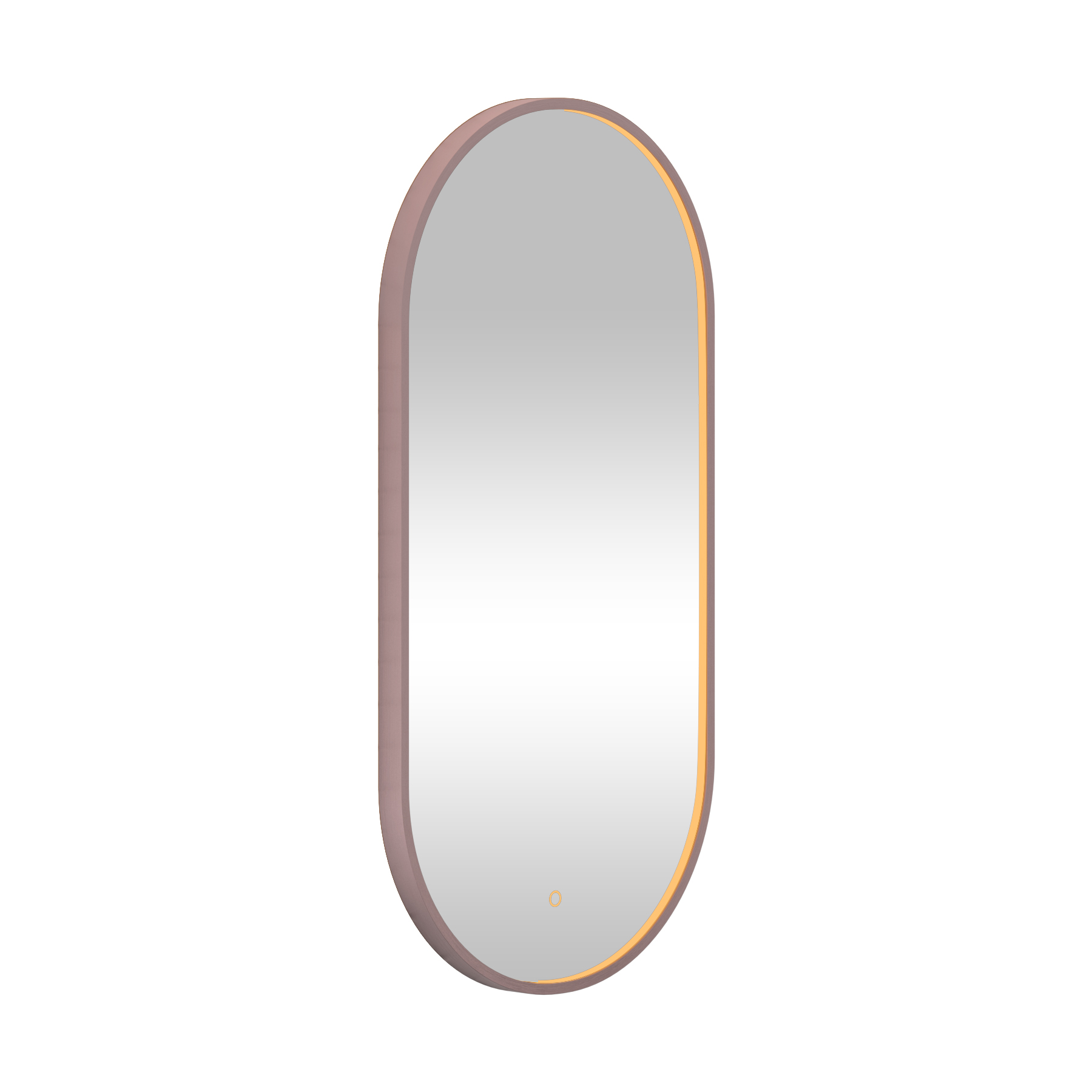 Luxor 450 x 900mm Brushed Bronze Framed Capsule Mirror Within Frame LED, Touch Sensor & Demister Pad