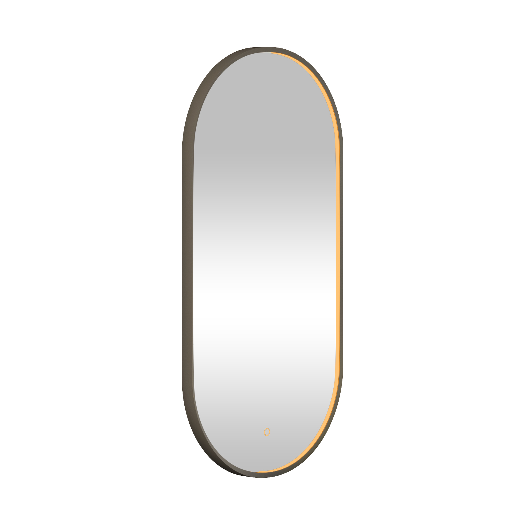 Luxor 450 x 900mm Gun Metal Grey Framed Capsule Mirror Within Frame LED, Touch Sensor & Demister Pad
