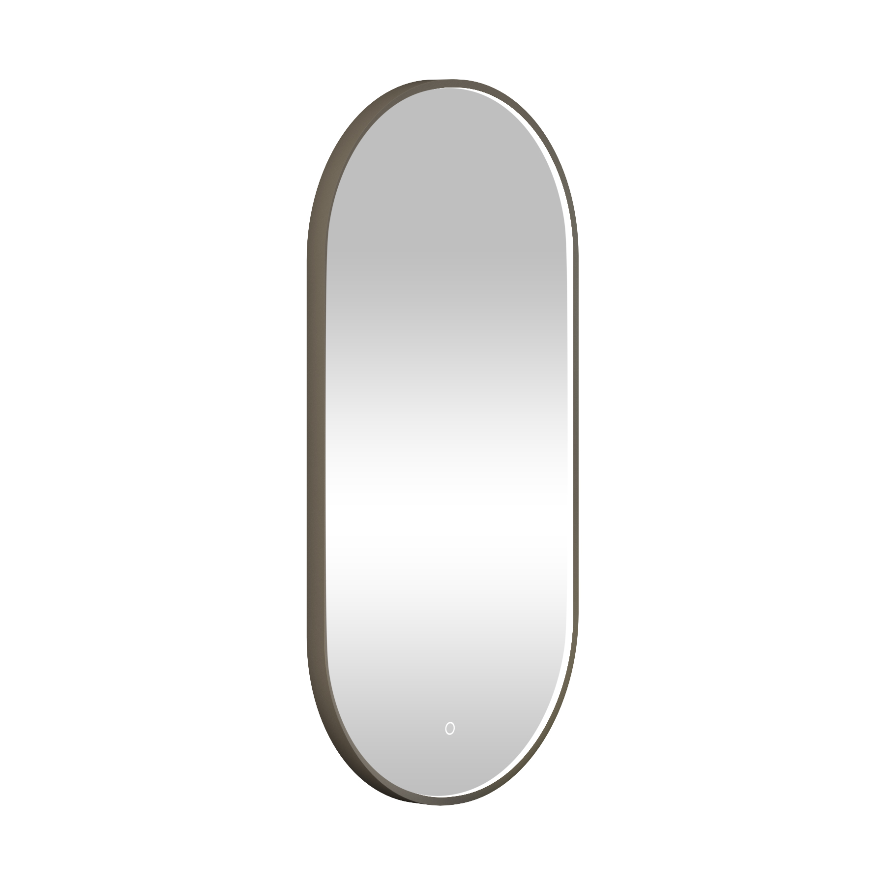Luxor 450 x 900mm Gun Metal Grey Framed Capsule Mirror Within Frame LED, Touch Sensor & Demister Pad