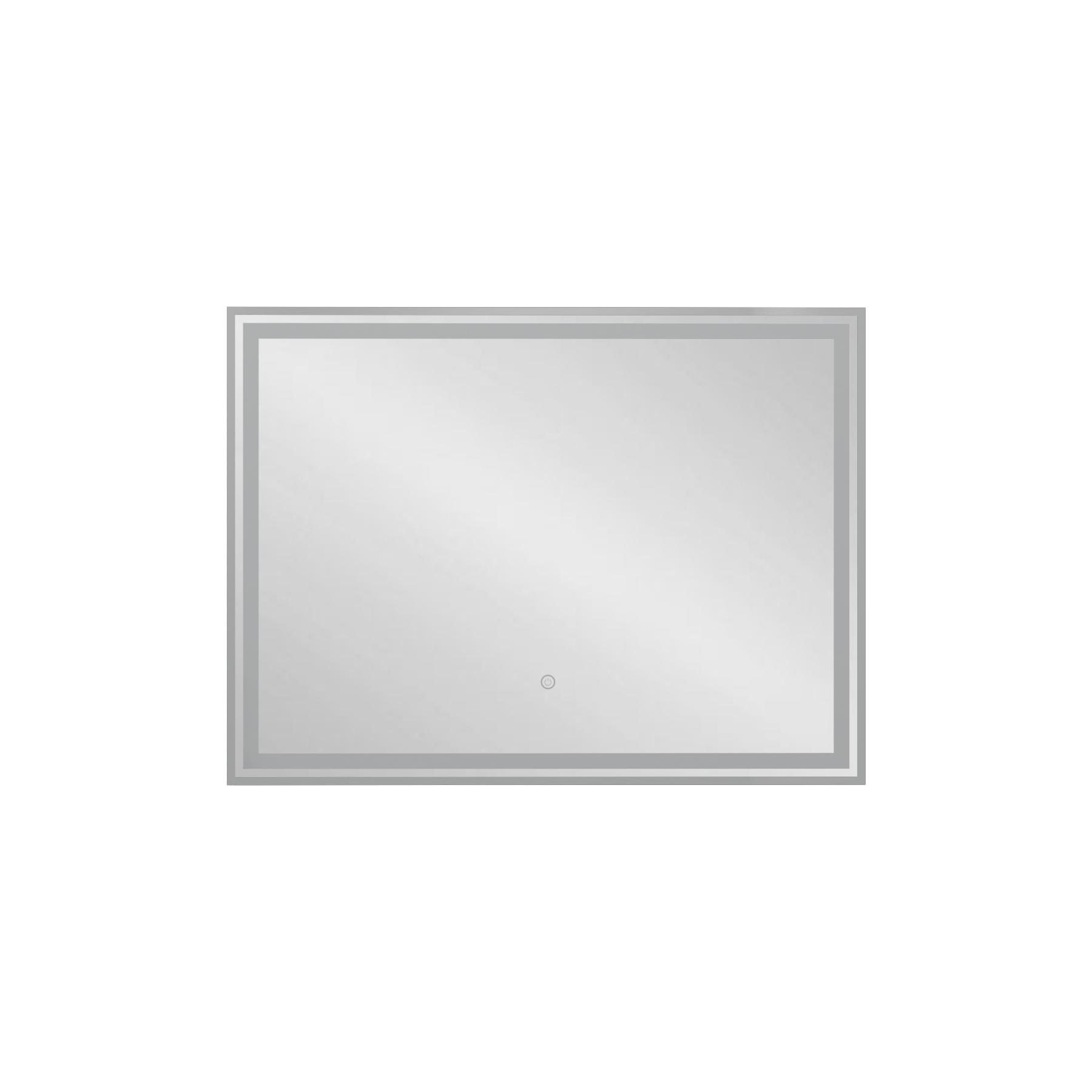 Oslo 800 x 600mm Chrome LED Illuminated Framed Mirror with Demister Pad & Touch Sensor