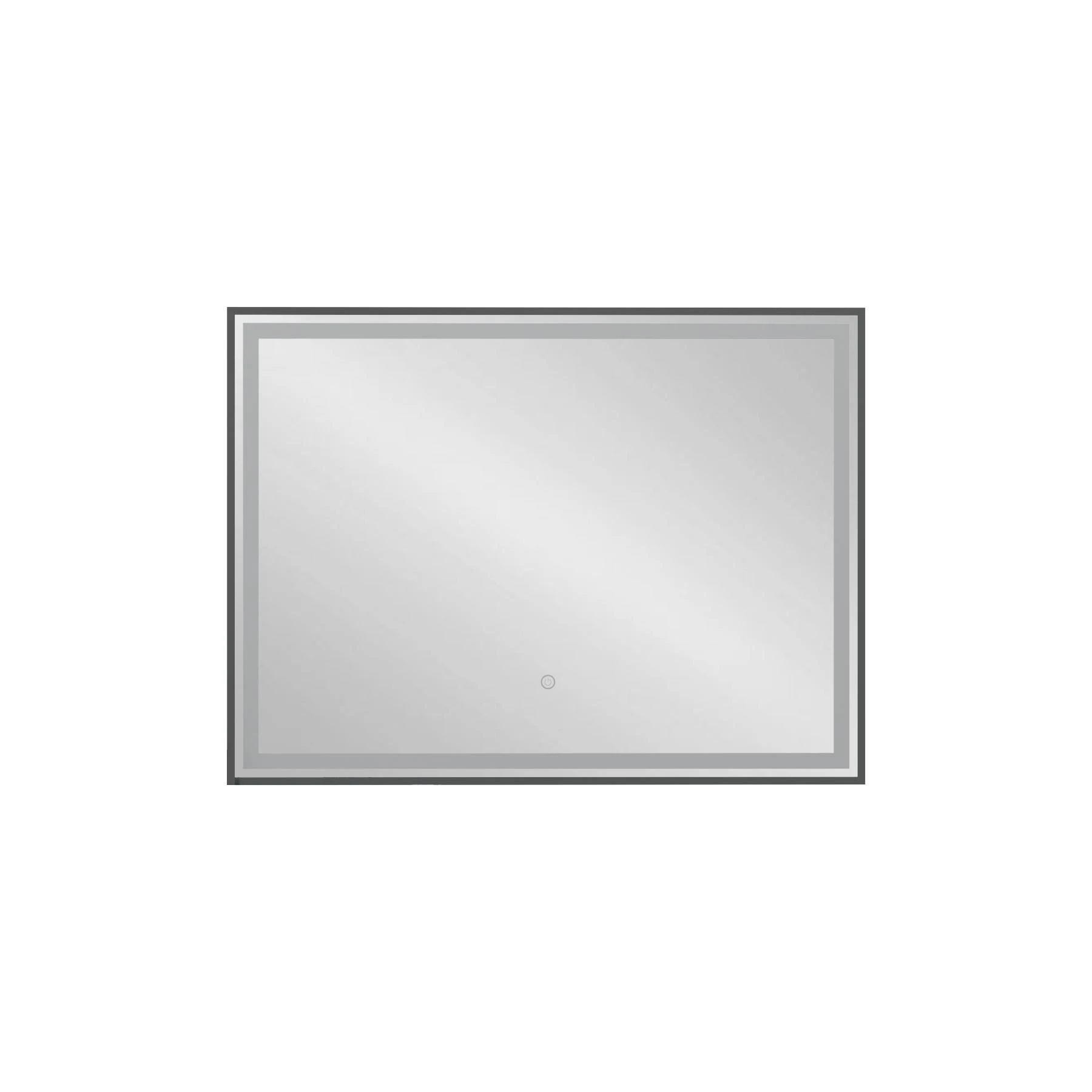 Oslo 800 x 600mm Black LED Illuminated Framed Mirror with Demister Pad ...