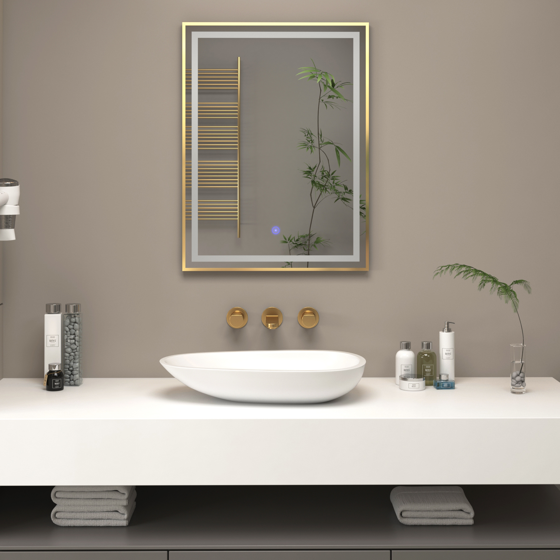 Oslo Frontlit LED Illuminated Framed Mirror with Demister Pad & Touch Sensor - Multiple Colours & Sizes