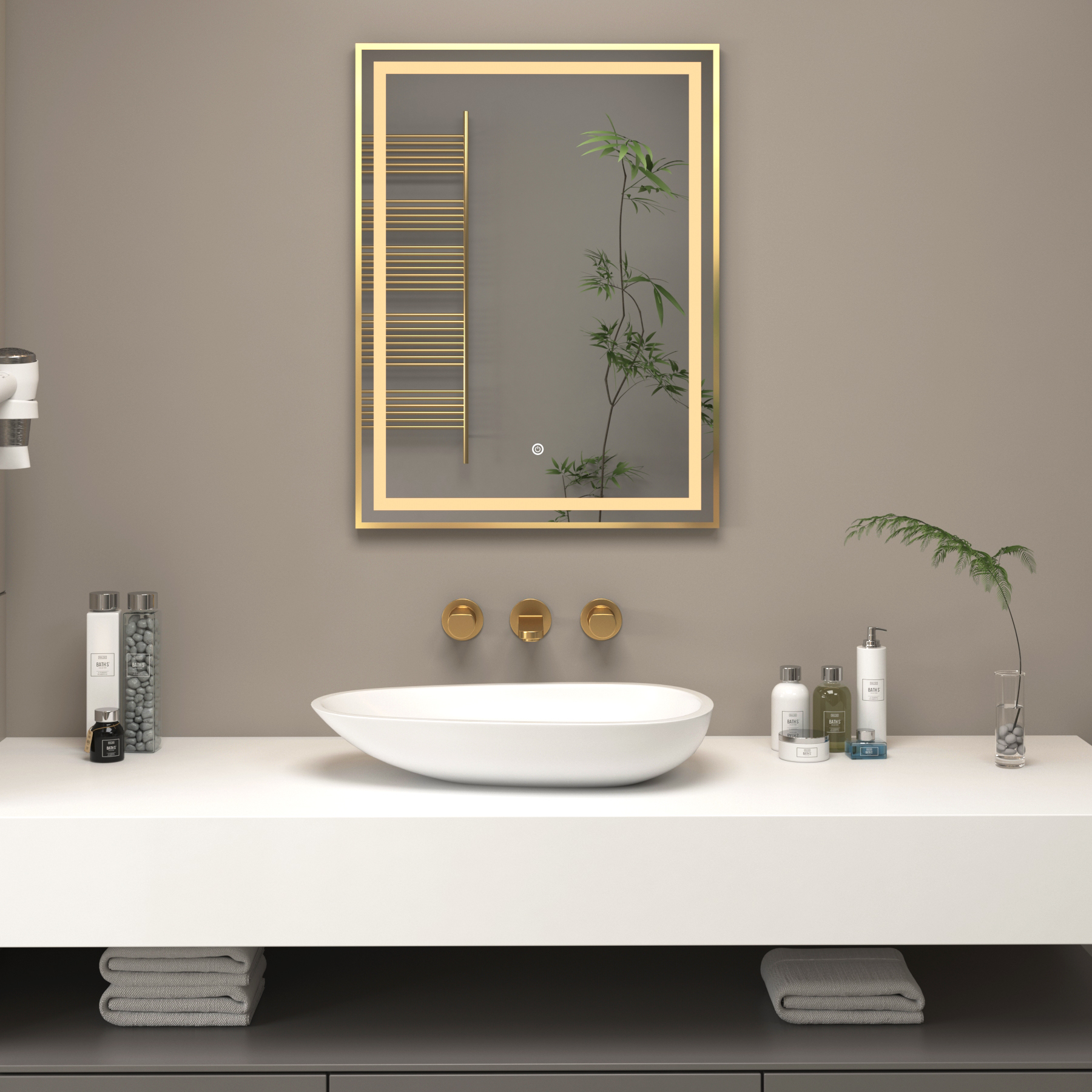 Oslo Frontlit LED Illuminated Framed Mirror with Demister Pad & Touch Sensor - Multiple Colours & Sizes