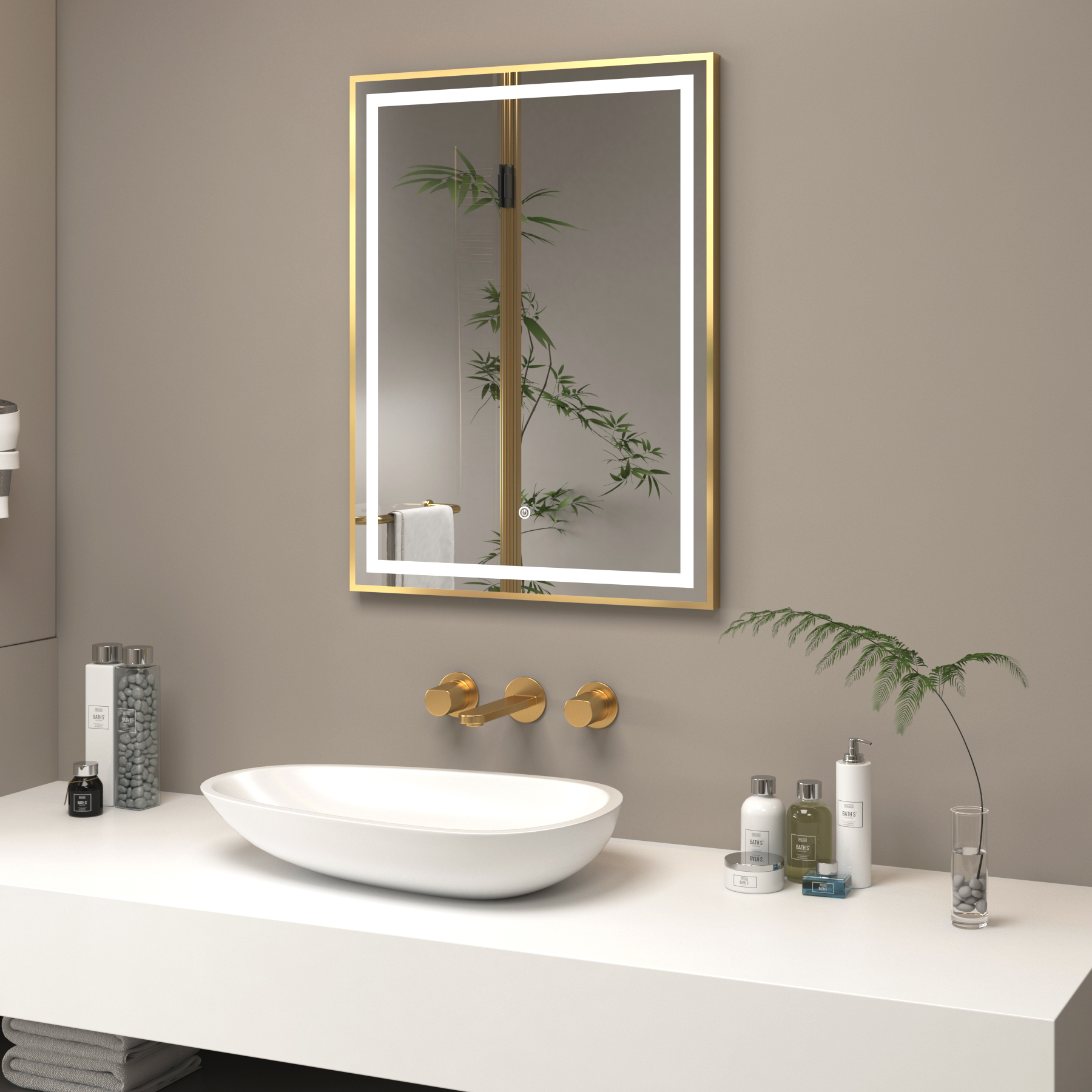 Led rectangle online mirror